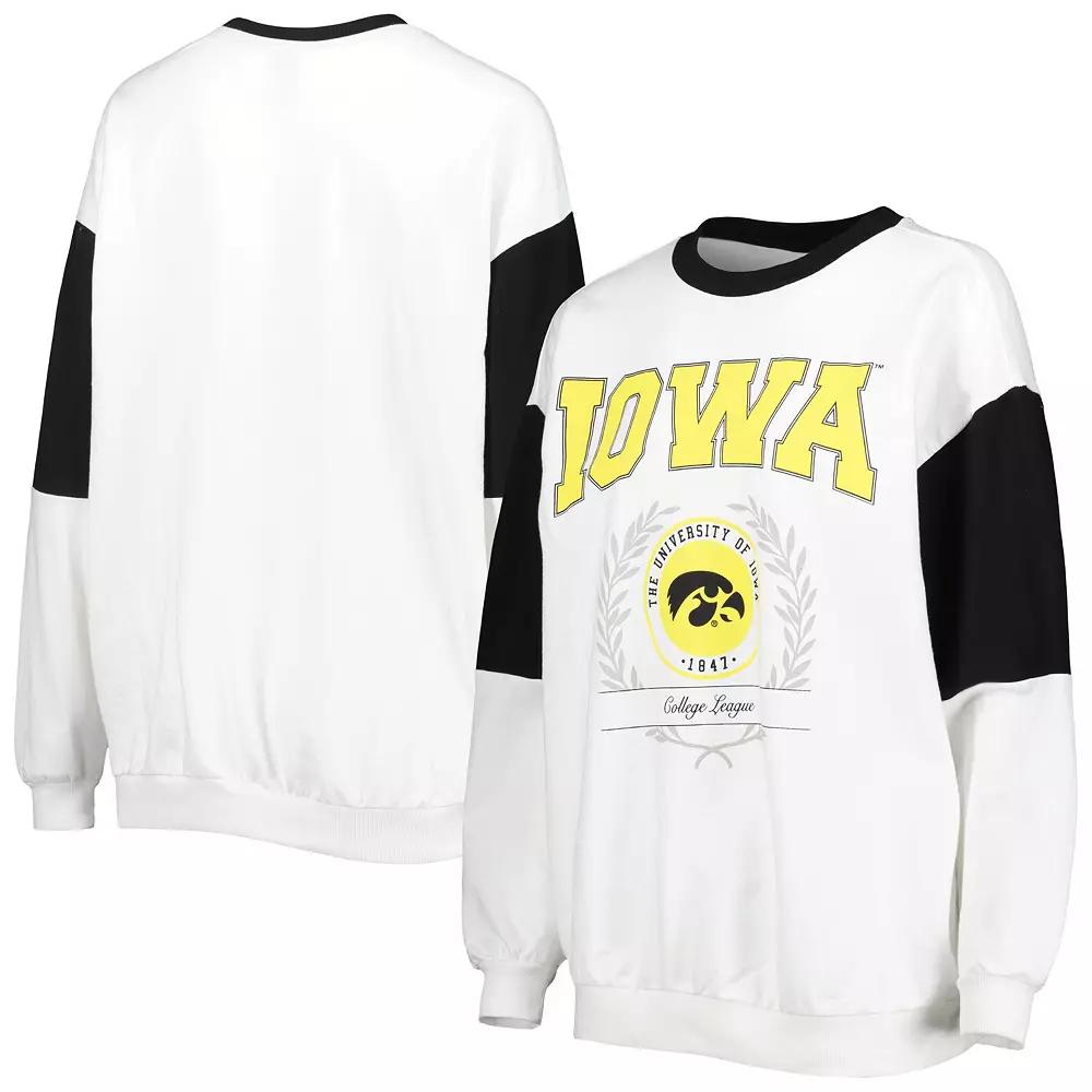 Women's Gameday Couture White Iowa Hawkeyes It's A Vibe Dolman Pullover Sweatshirt, Size: Small Product Image