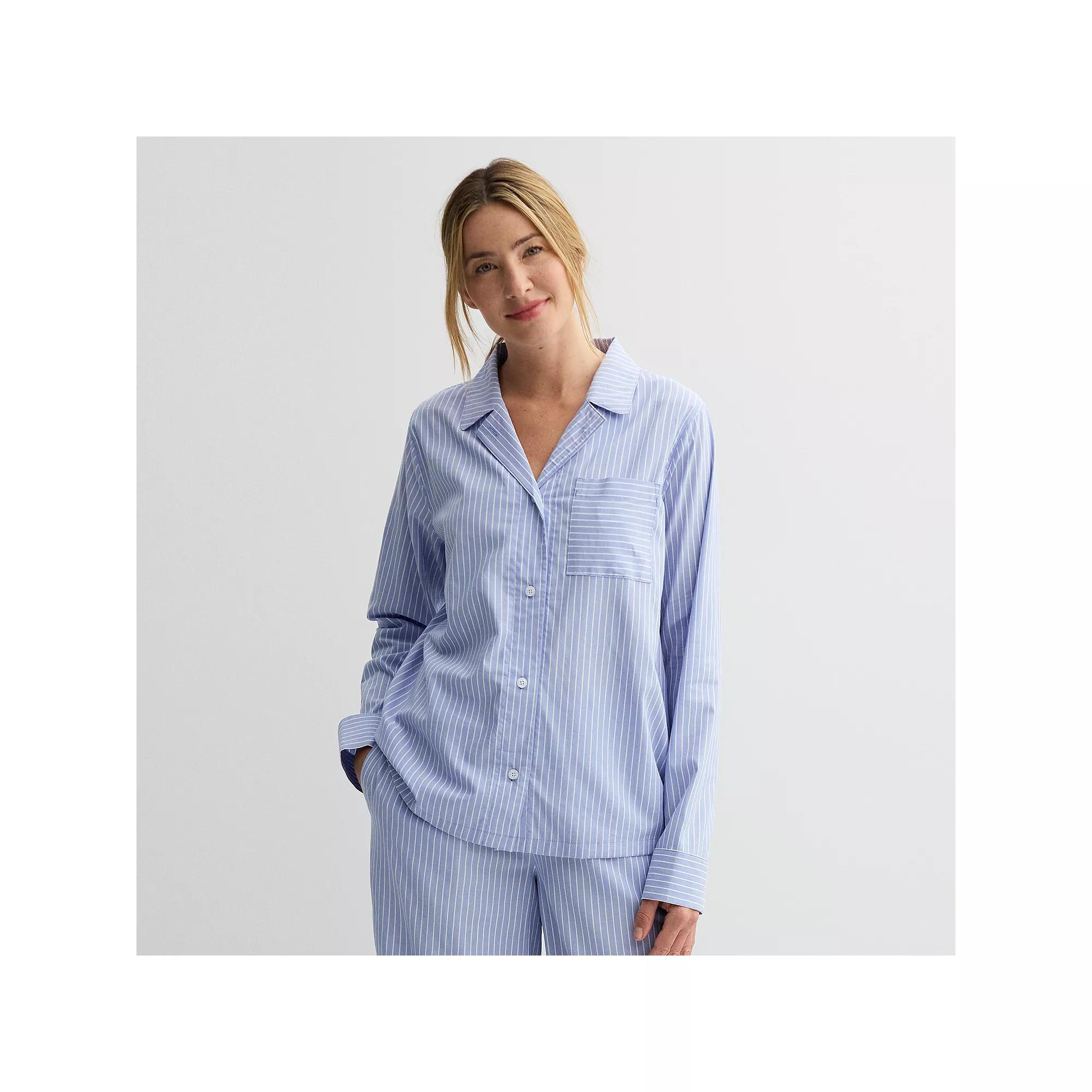 Women's Sonoma Goods For Life® Woven Pajama Top, Size: XXL, Mbrll Str Product Image