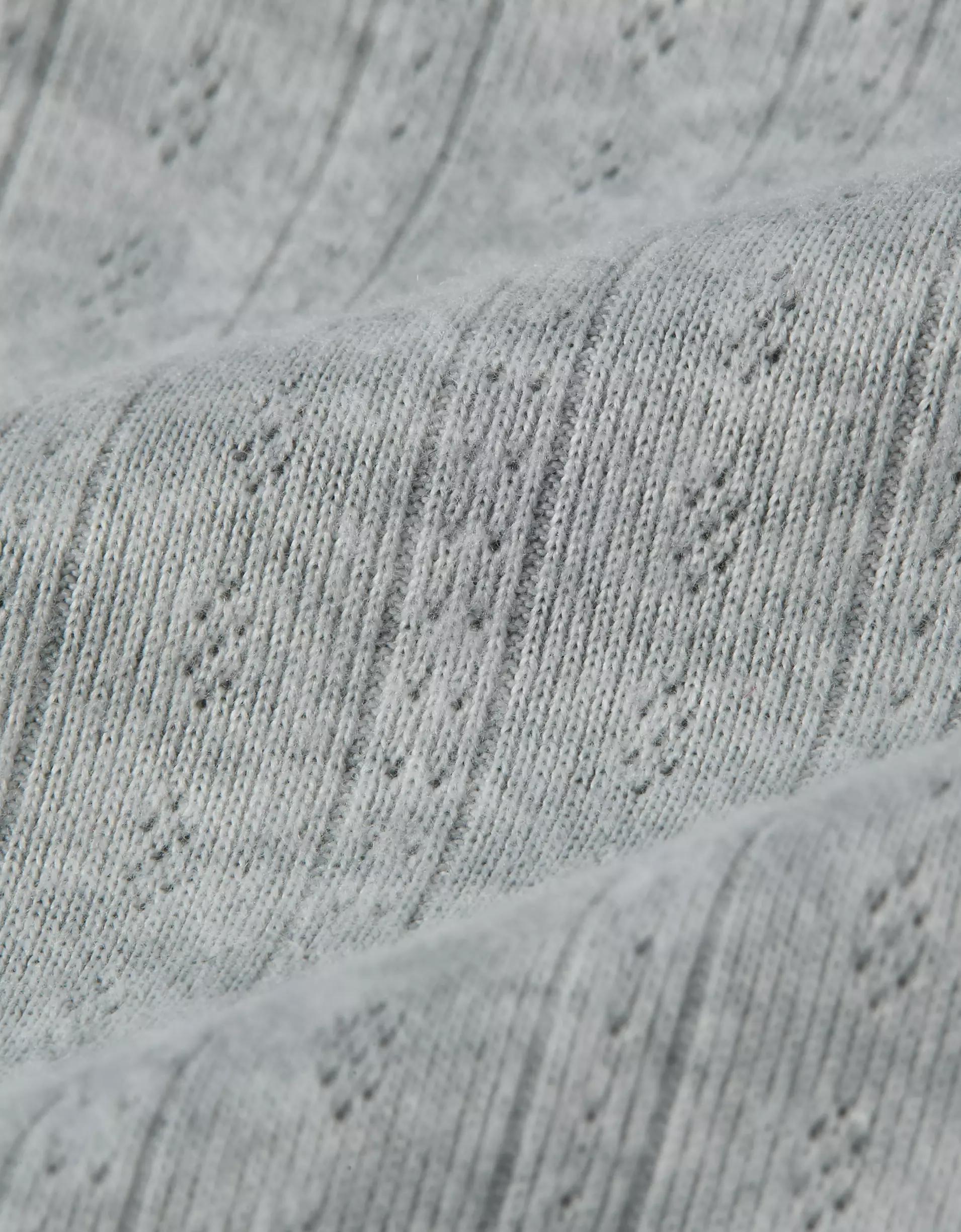 AE 3-Piece Pointelle Plush Cardigan Pajama Set Product Image