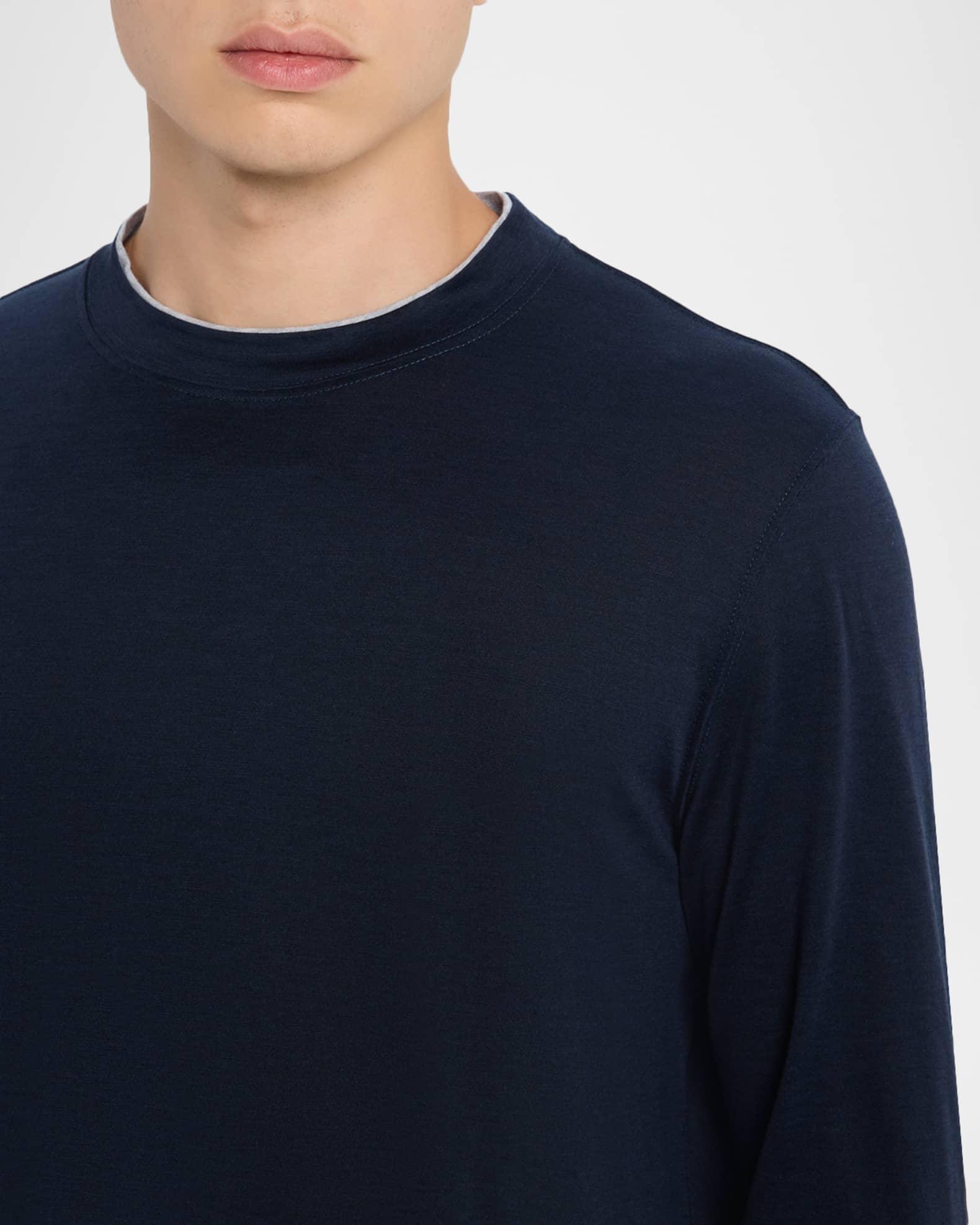 Men's Silk and Cotton Long-Sleeve T-Shirt Product Image