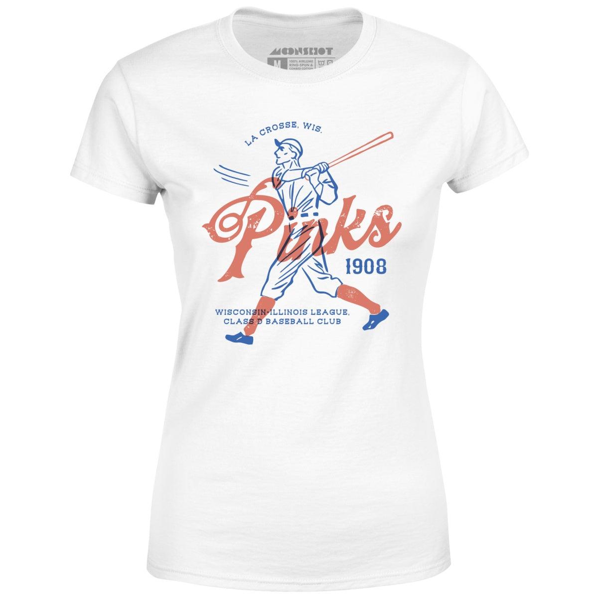 La Crosse Pinks - Wisconsin - Vintage Defunct Baseball Teams - Women's T-Shirt Female Product Image