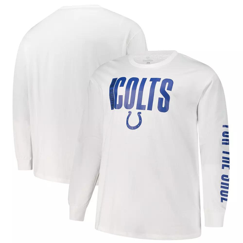 Men's Fanatics White Indianapolis Colts Big & Tall Vision Long Sleeve T-Shirt,  Product Image