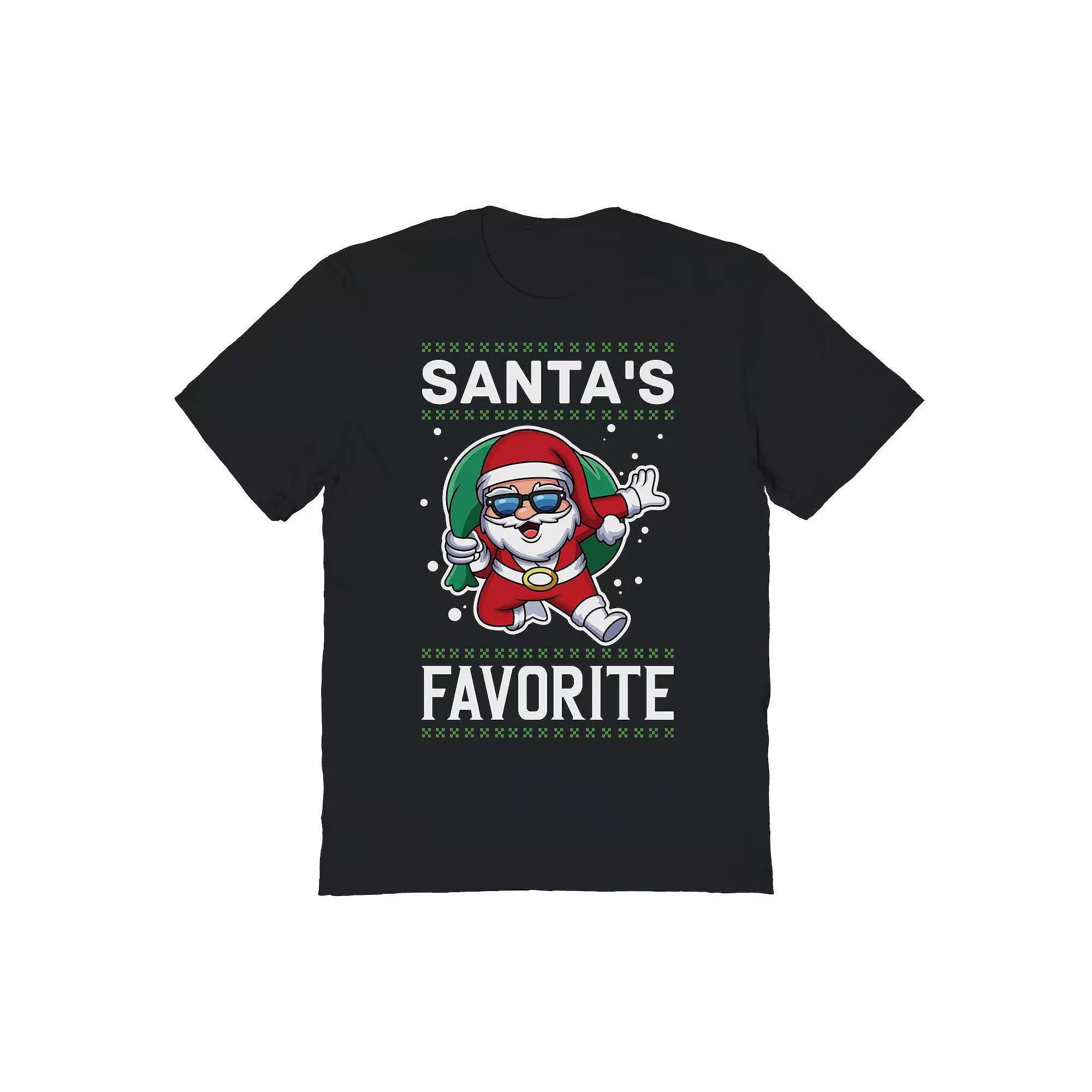 Men's Santa Favorite Christmas Graphic Tee,  Product Image
