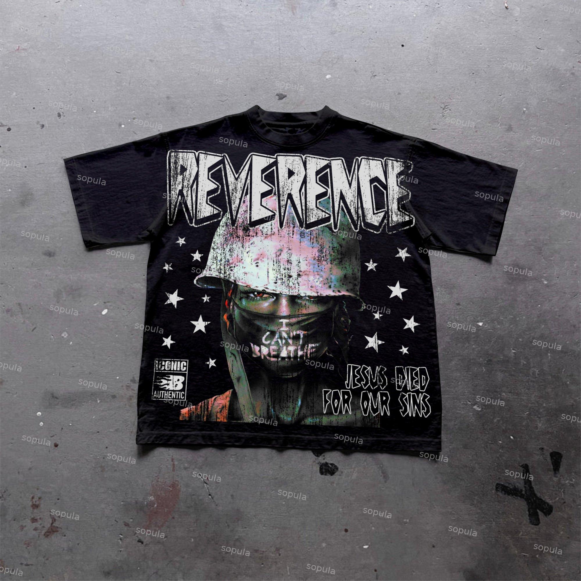 Sopula Fear Of God Savior Retro And Old Graphics Cotton T-Shirt Product Image