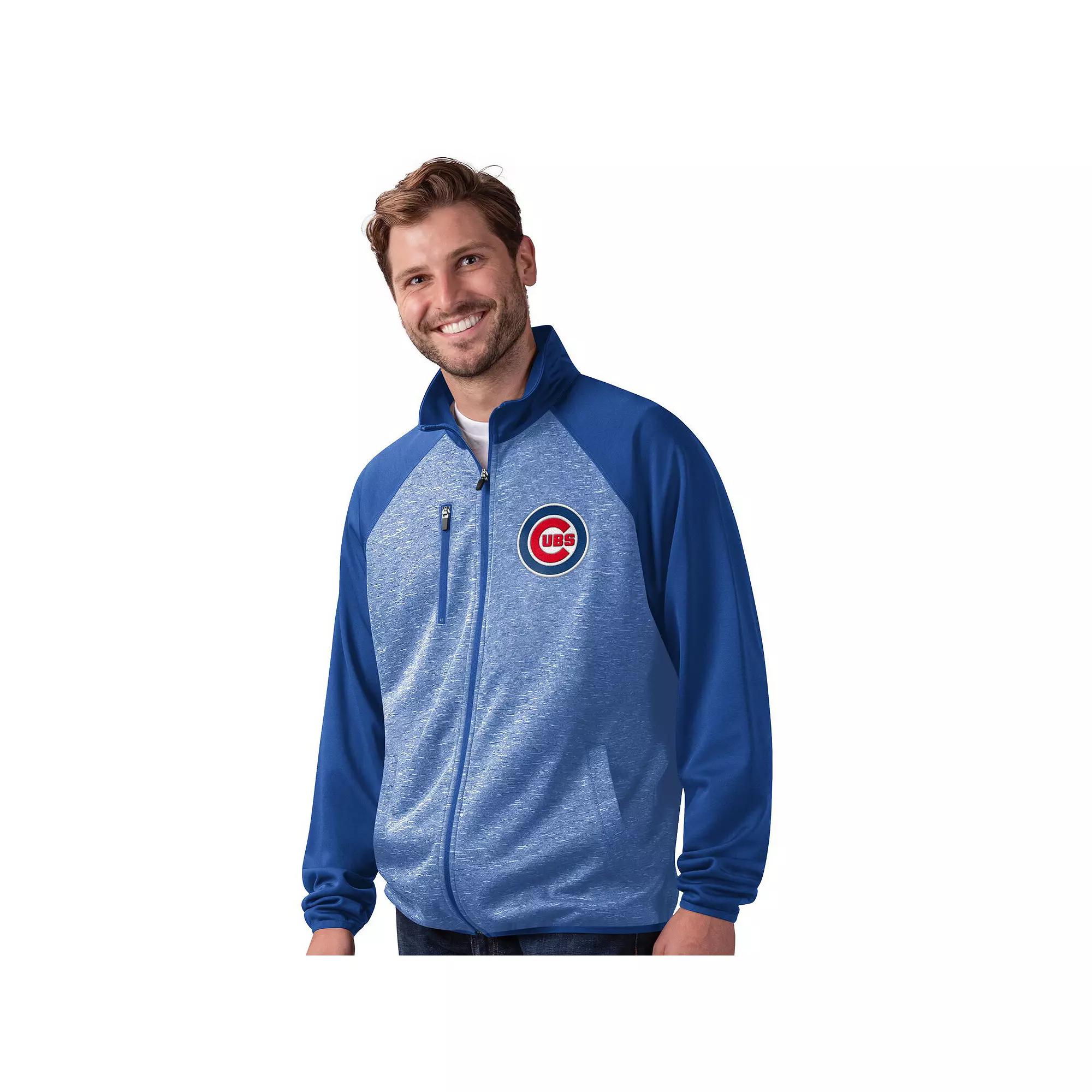 Men's G-III Sports by Carl Banks Royal Chicago Cubs Runners Raglan Full-Zip Track Jacket,  Product Image