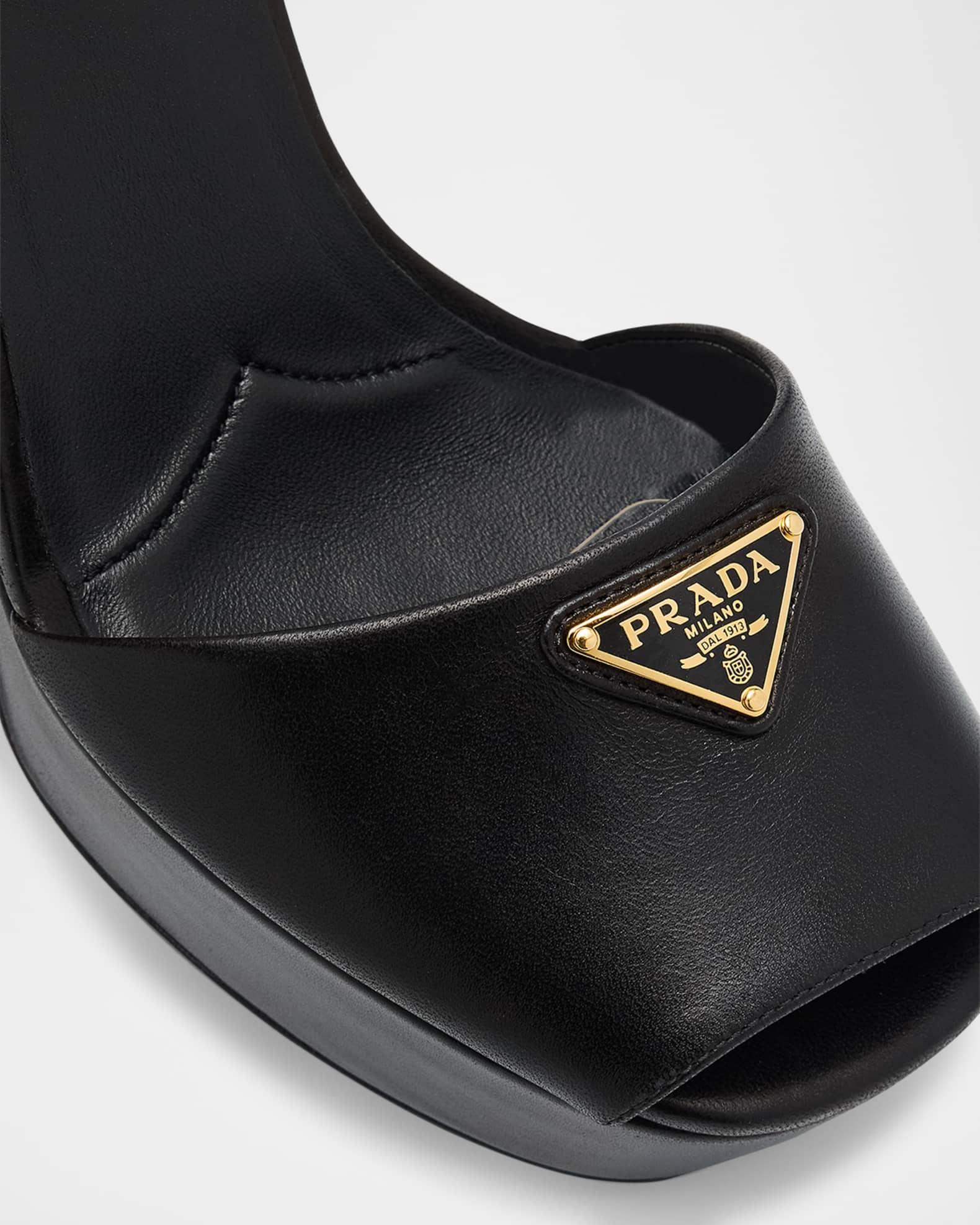 Nappa Triangle Peep-Toe Platform Sandals Product Image