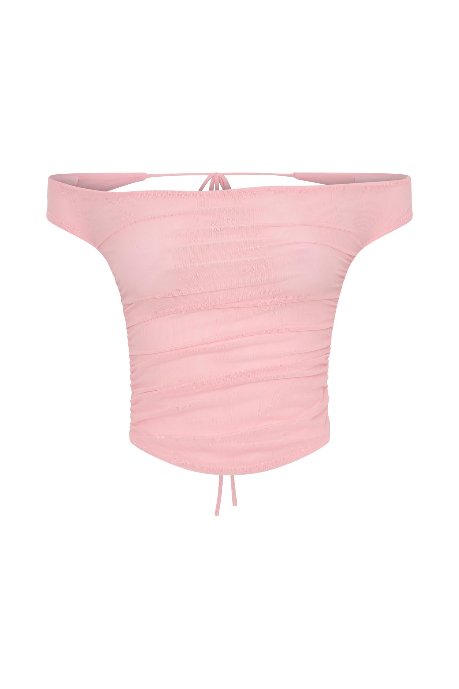 Brooklyn Mesh Crop Top - Candy Pink Product Image