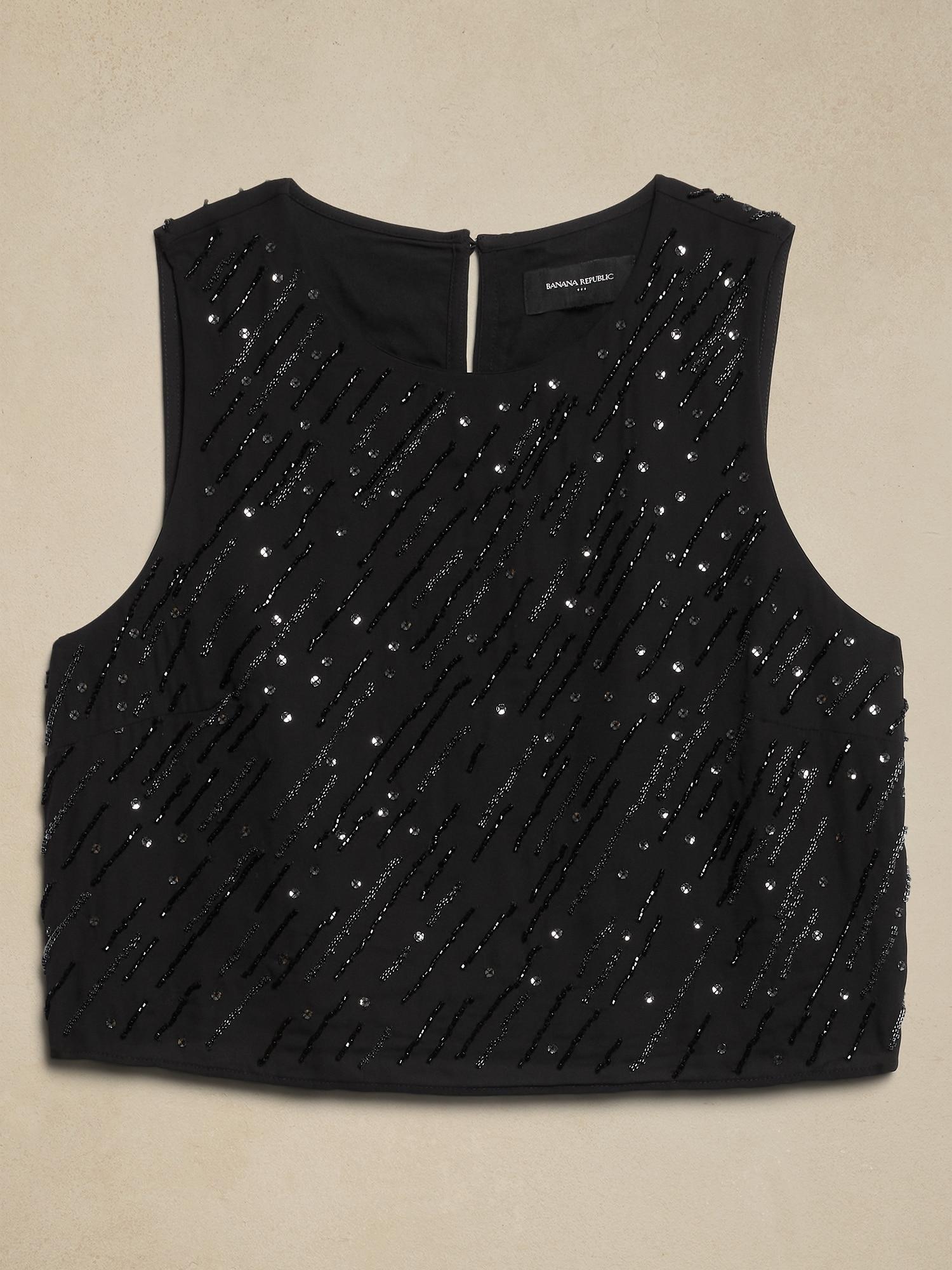 Beaded Cropped Shell Product Image