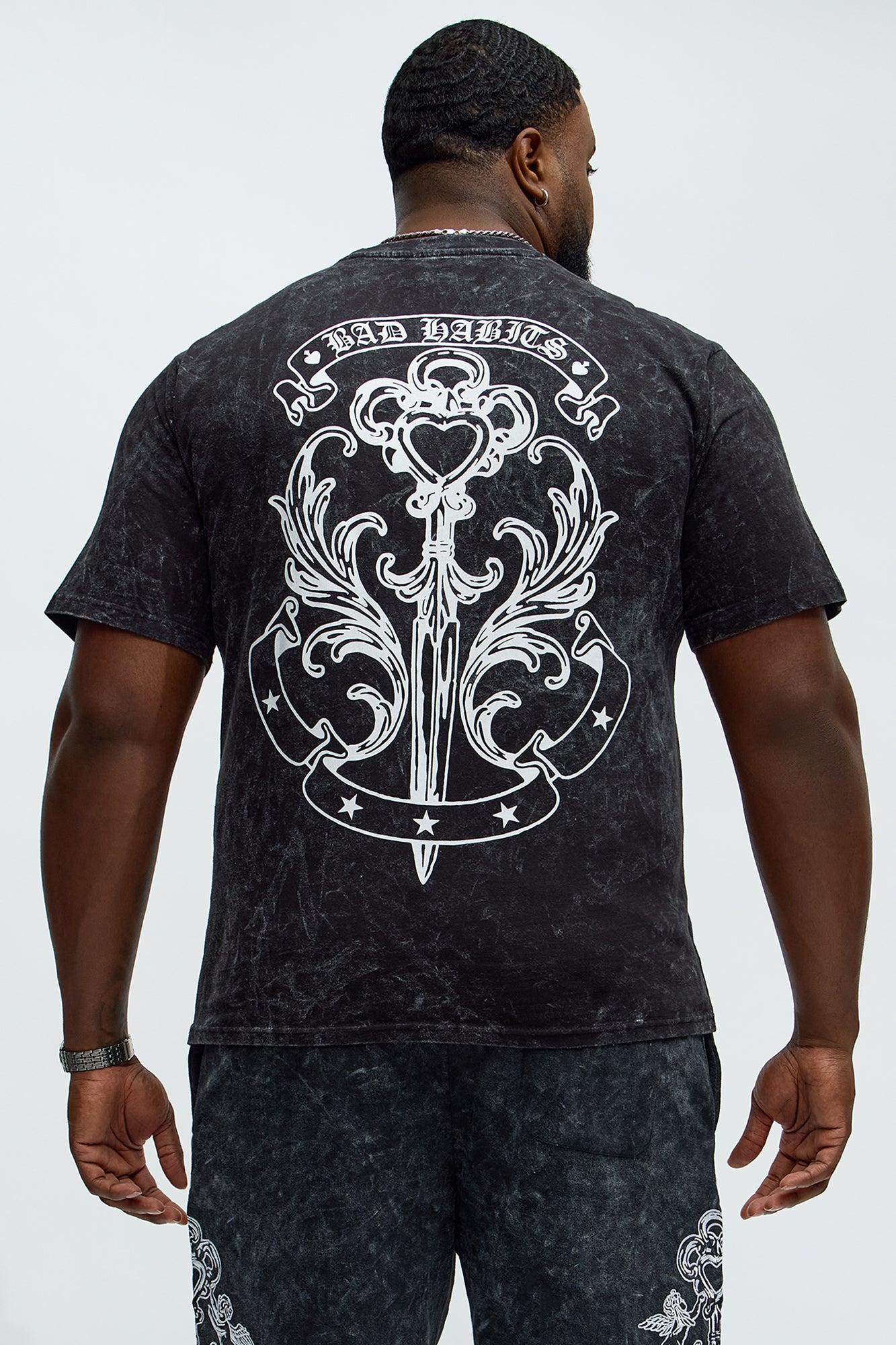 Bad Habits Crest Oversized Short Sleeve Tee - Black Male Product Image