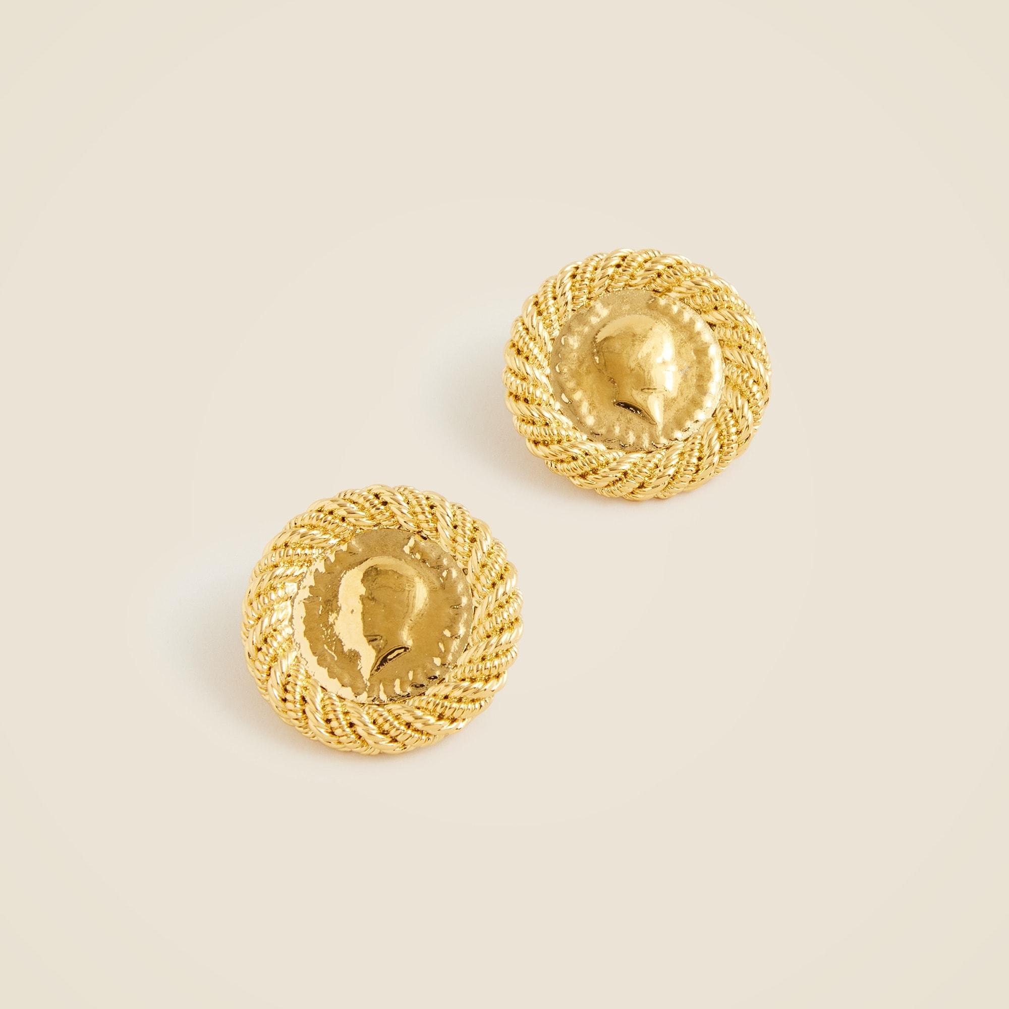 Rope coin stud earrings Product Image