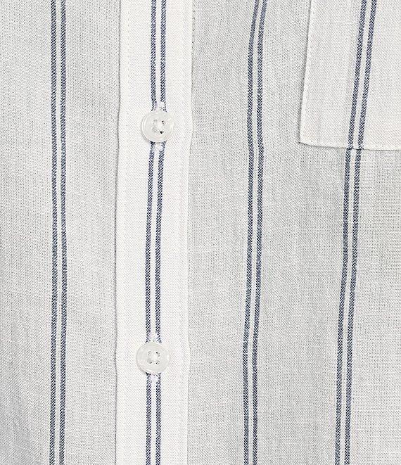 Levi's Plus Size Stripe Point Collar 3/4 Sleeve Button Front Shirt Product Image