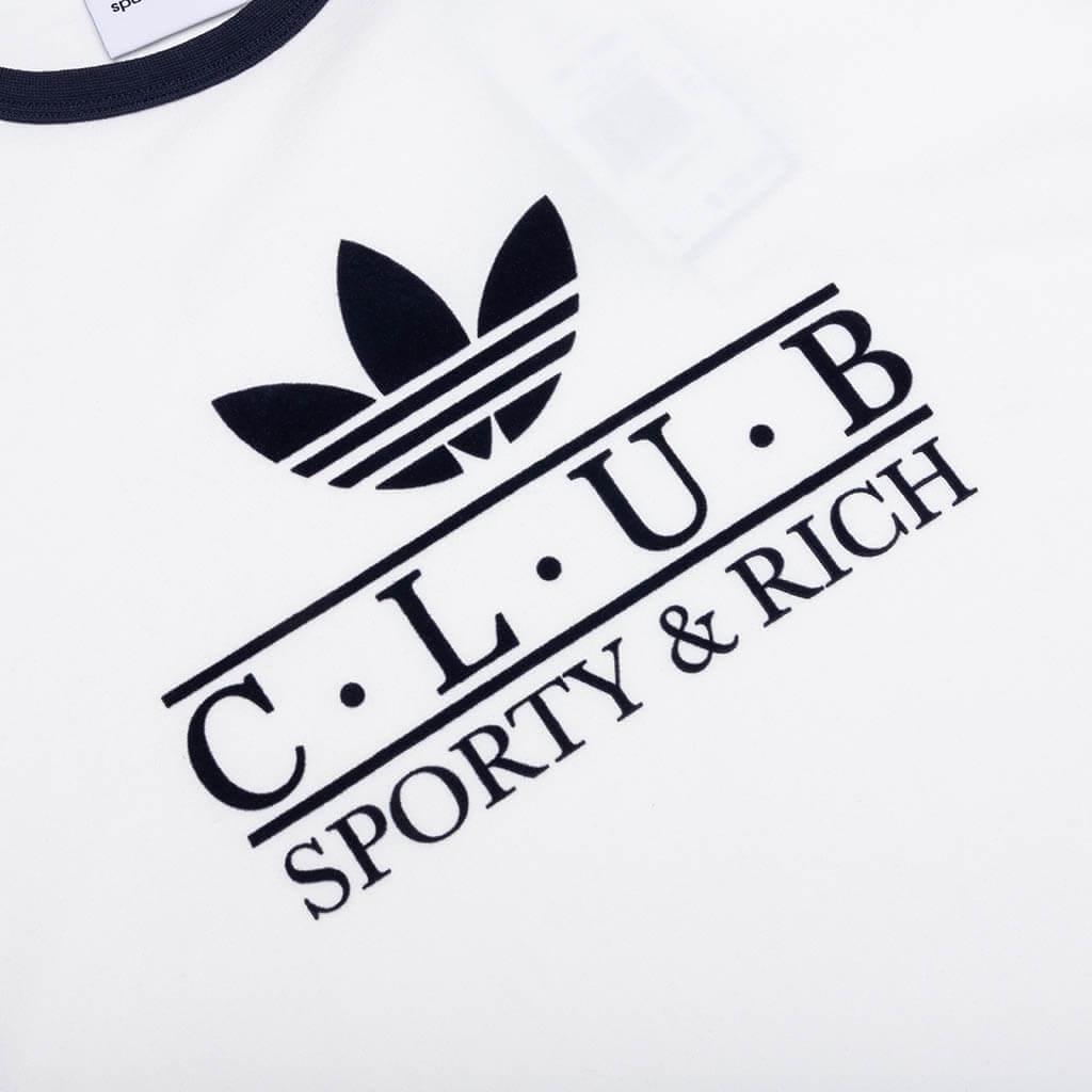 Women's Adidas x Sporty & Rich T-Shirt - Core White/Night Navy Female Product Image