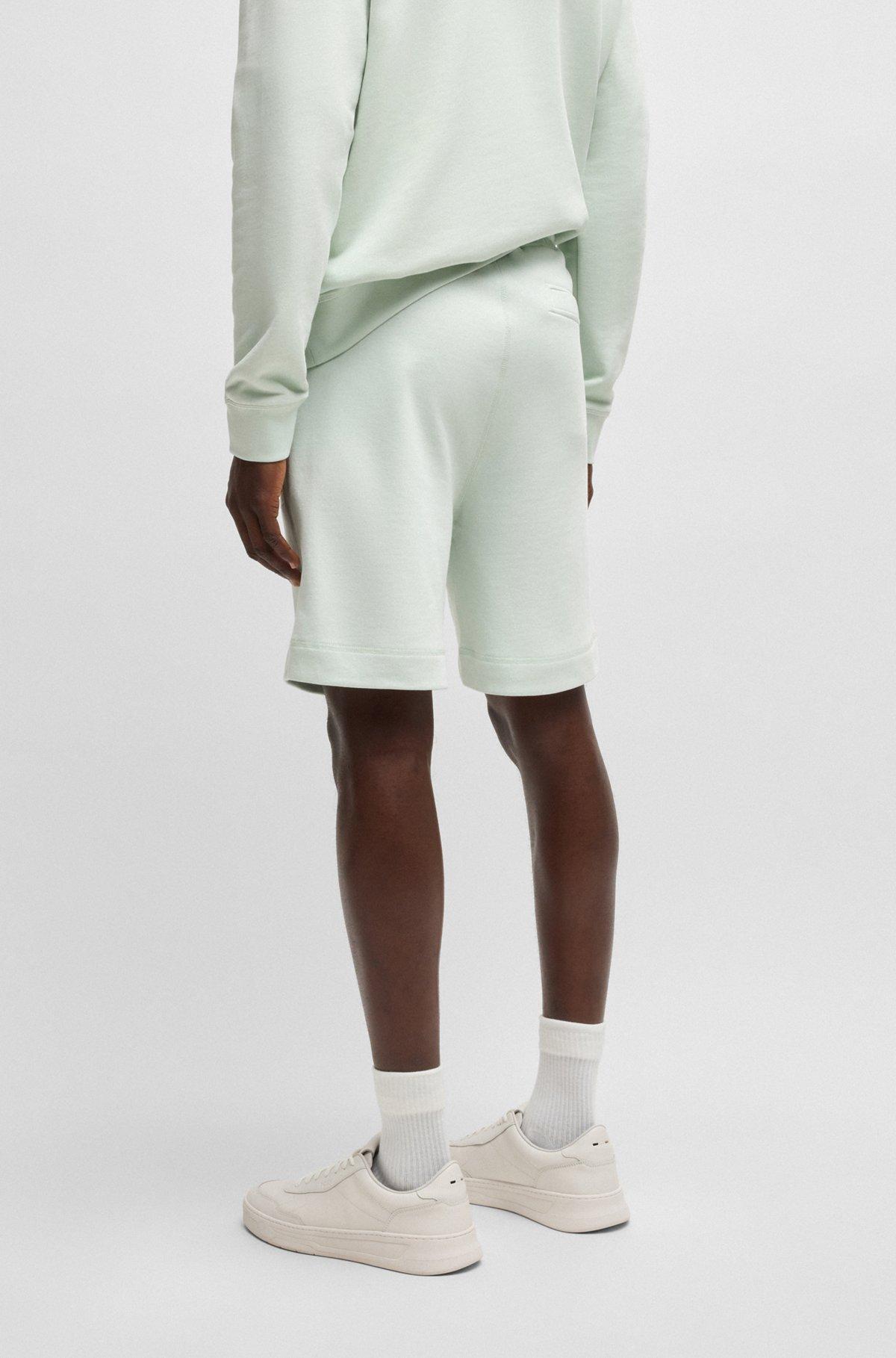 Cotton-terry regular-fit shorts with logo badge Product Image