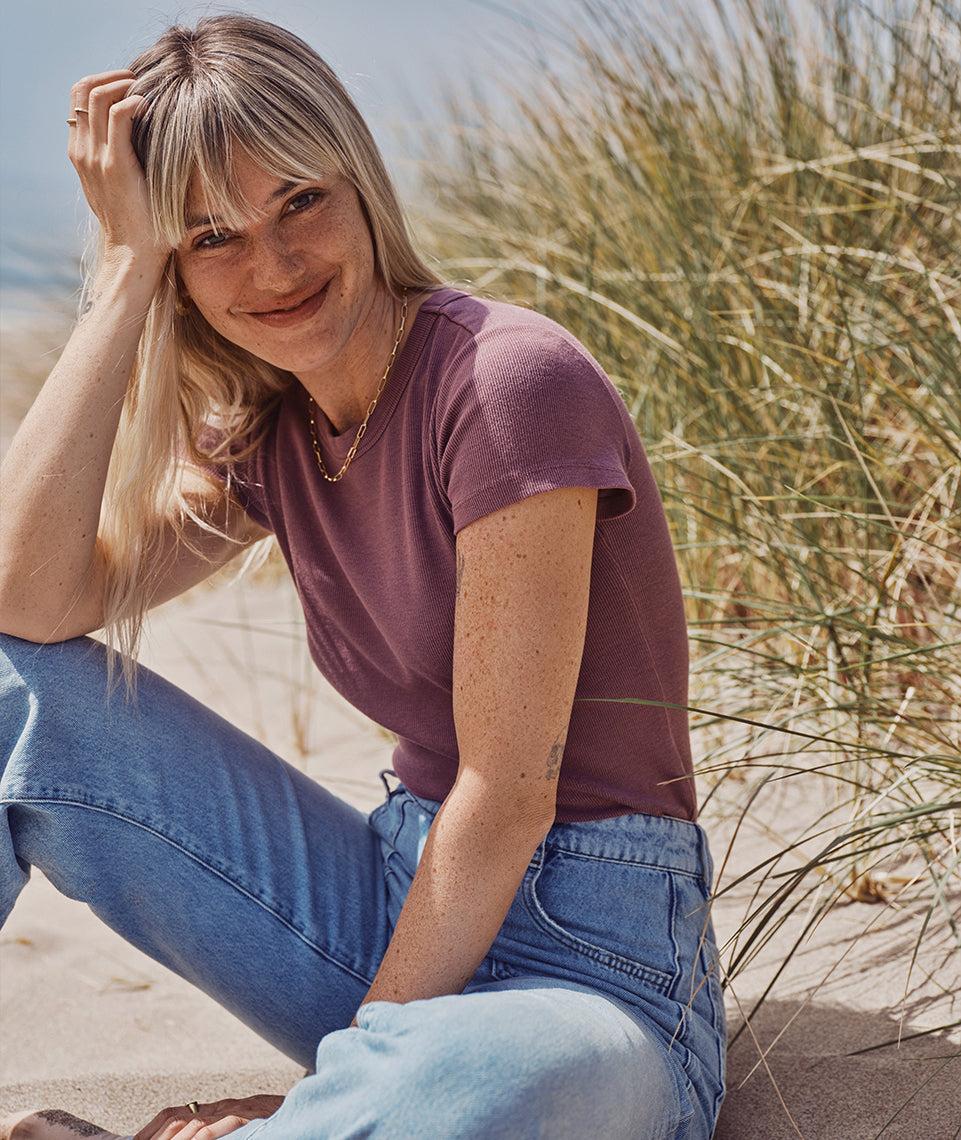 Lexi Rib Sun-In Crew Tee Product Image