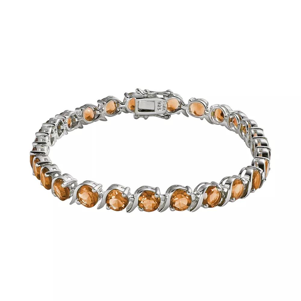 Sterling Silver Citrine Bracelet, Womens Orange Product Image