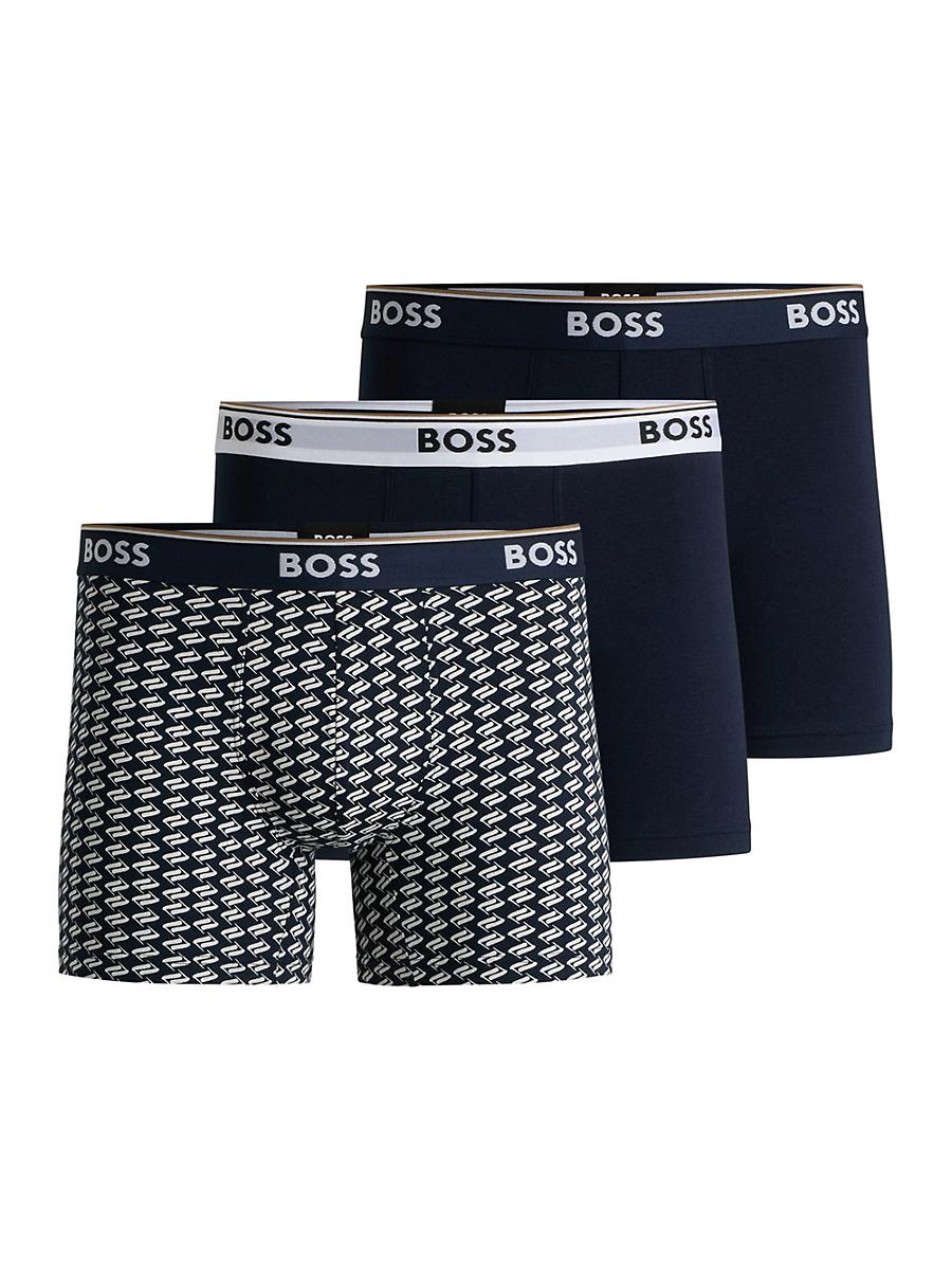 Mens Three-Pack of Stretch-Cotton Boxer Briefs Product Image