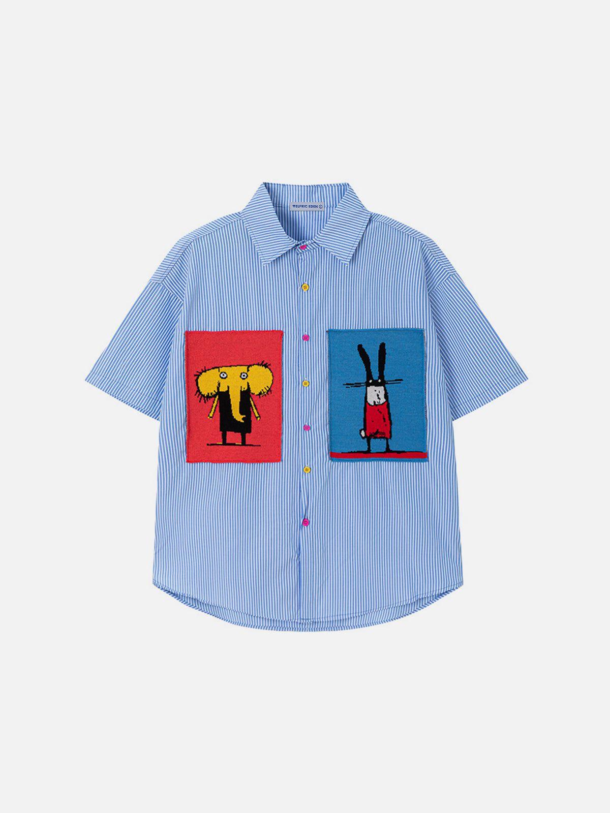 Aelfric Eden Cartoon Embroidery Short Sleeve Shirt Product Image