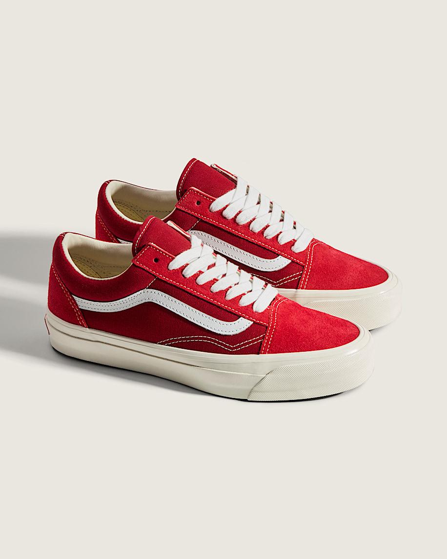 Premium Old Skool Suede Shoe in Red| Vans US Product Image