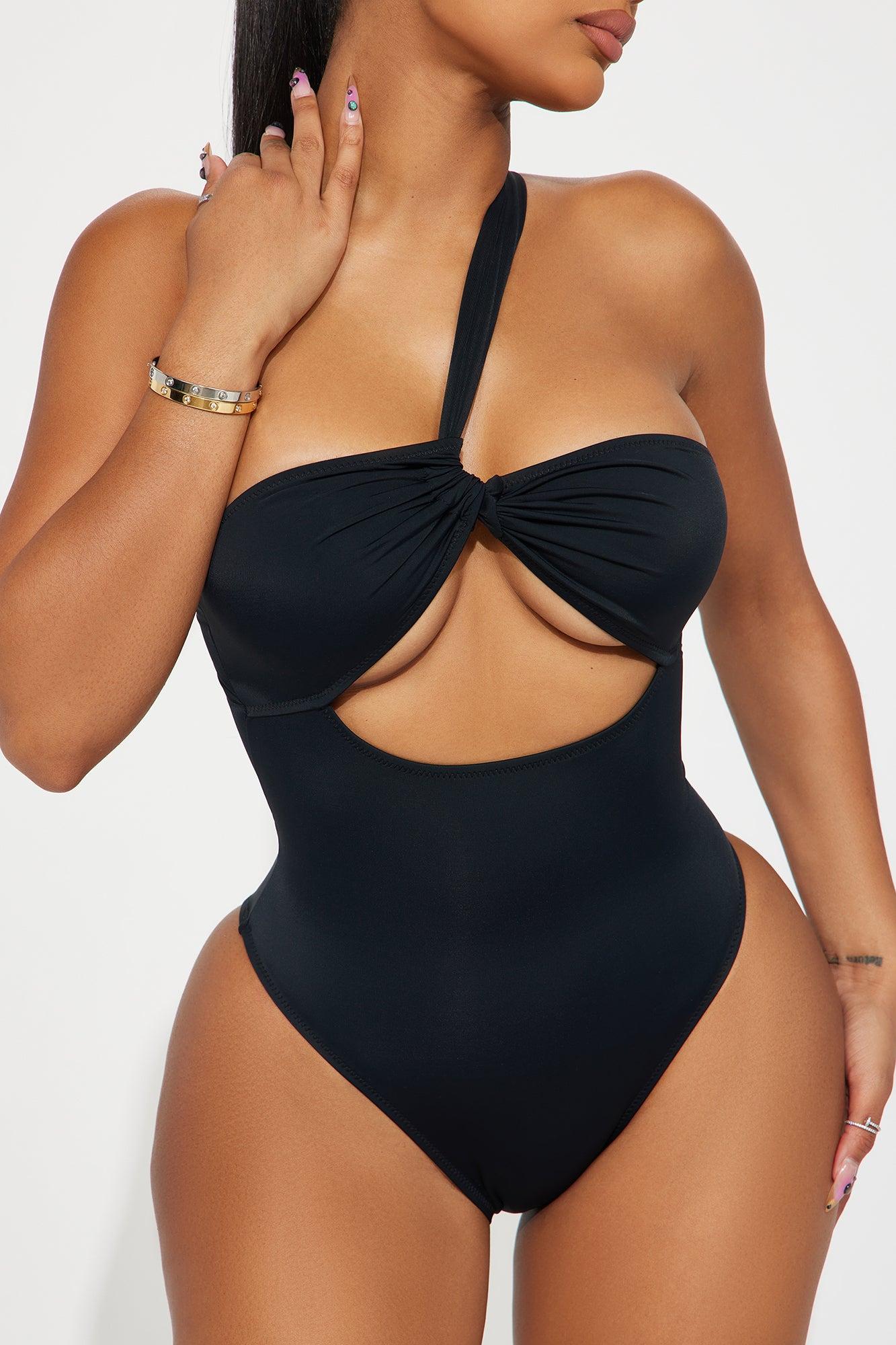 Ready For The Summer Cutout 1 Piece Swimsuit - Black Product Image