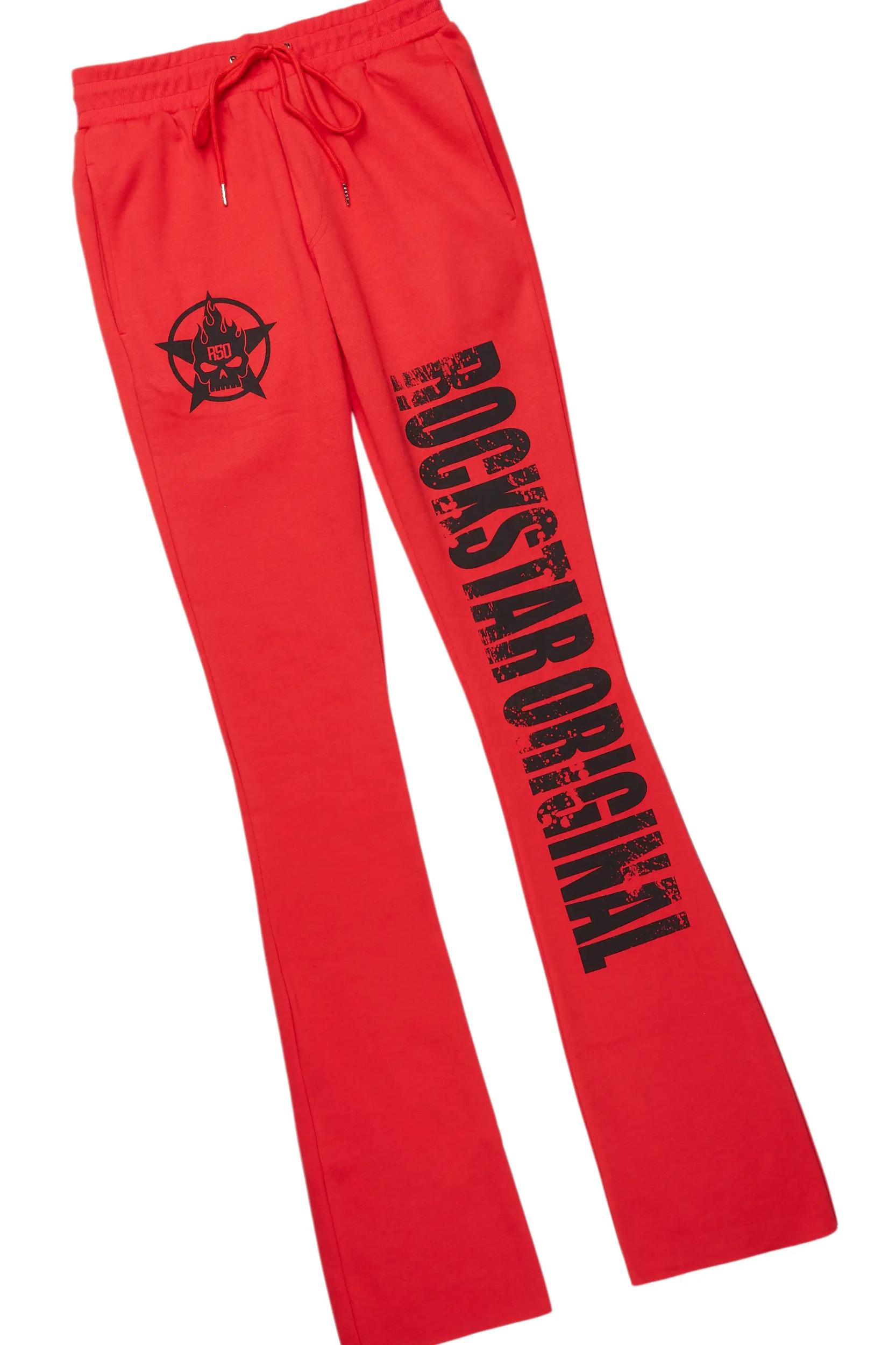 Keve Red T-Shirt Stacked Flare Track Set Male Product Image