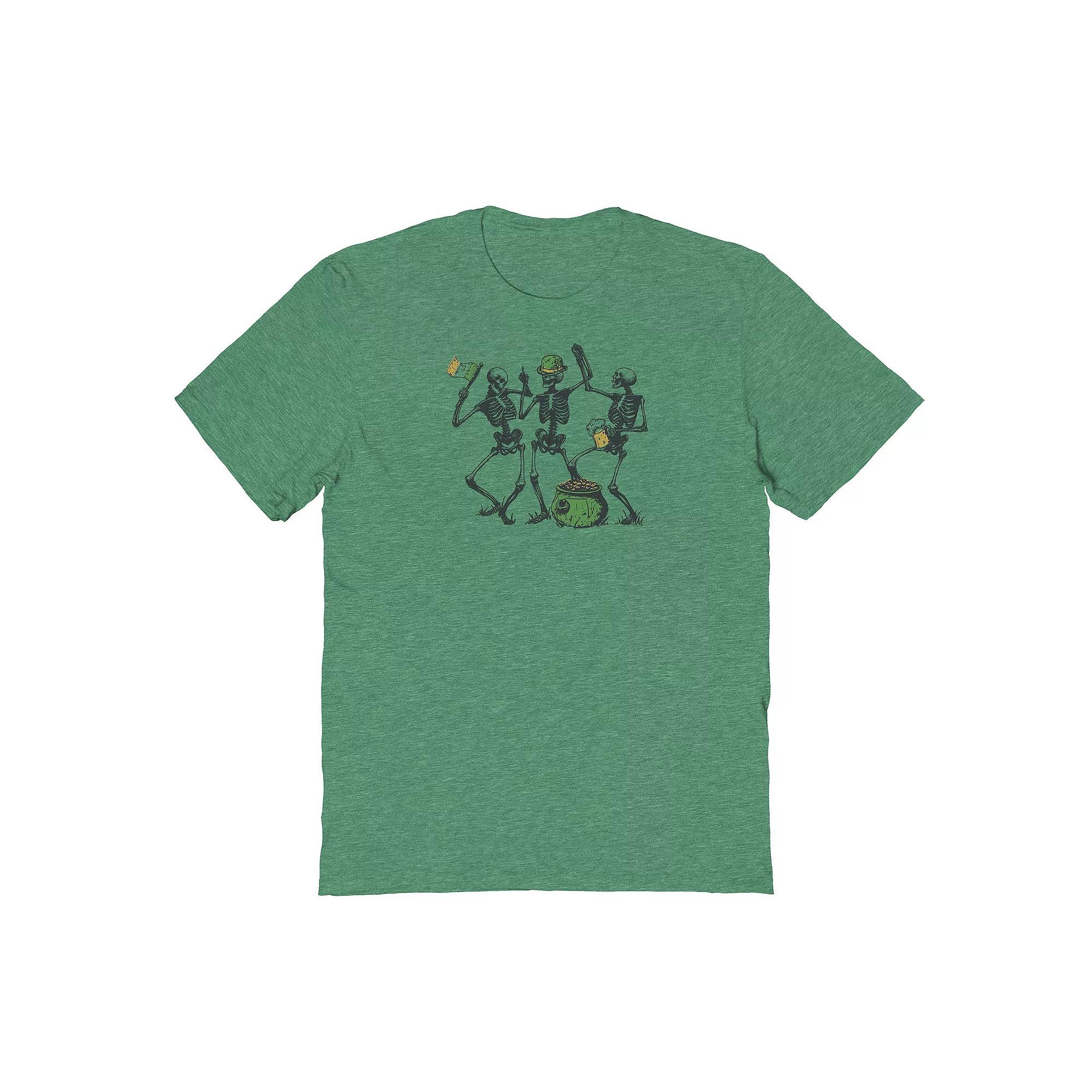 Men's St Patrick's Day Skeletons Like To Patty Graphic Tee,  Product Image