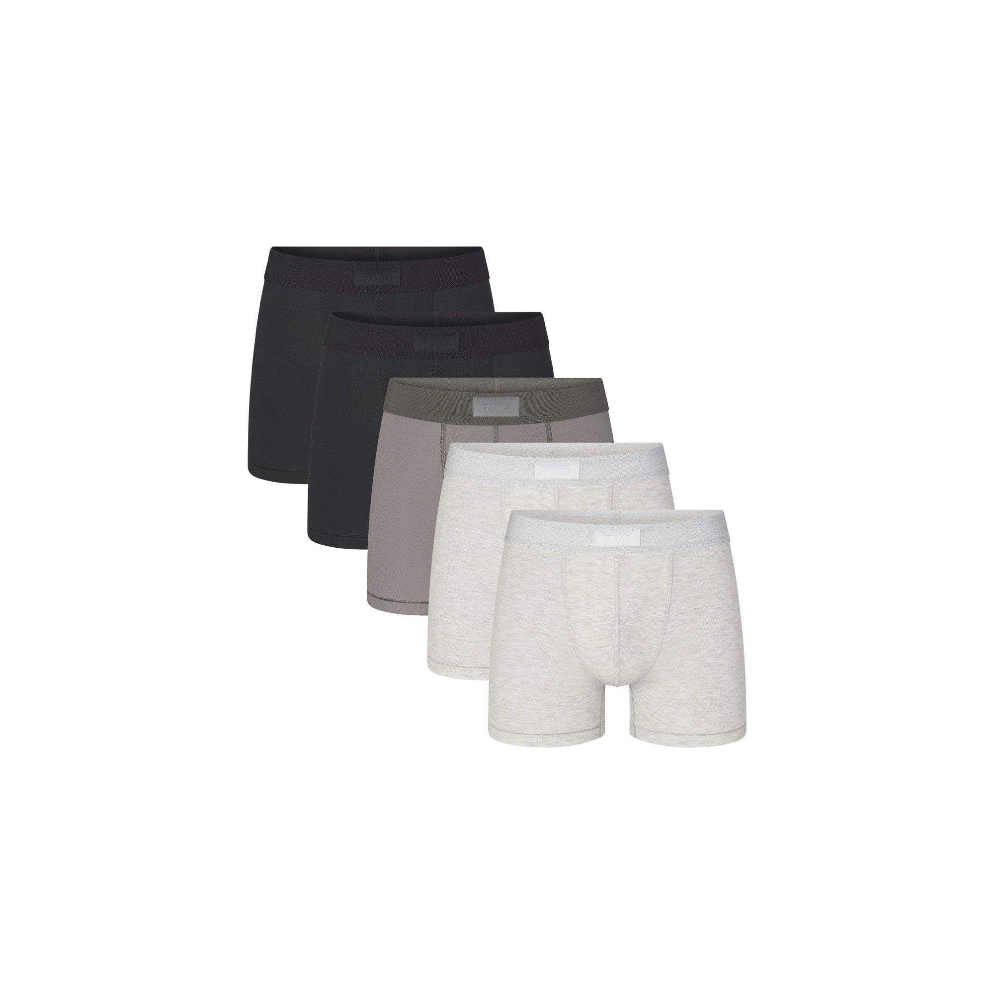 SKIMS COTTON MENS 3" BOXER BRIEF 5-PACK | HEATHER MULTI Product Image