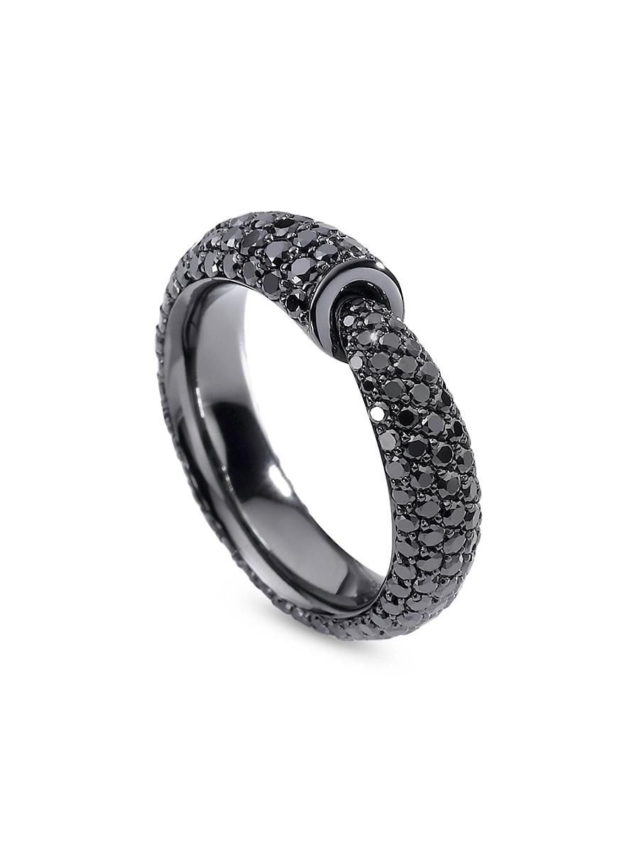 Womens Calla The One 18K White Gold, Black Rhodium & 3.10 TCW Black Diamond Ring Product Image