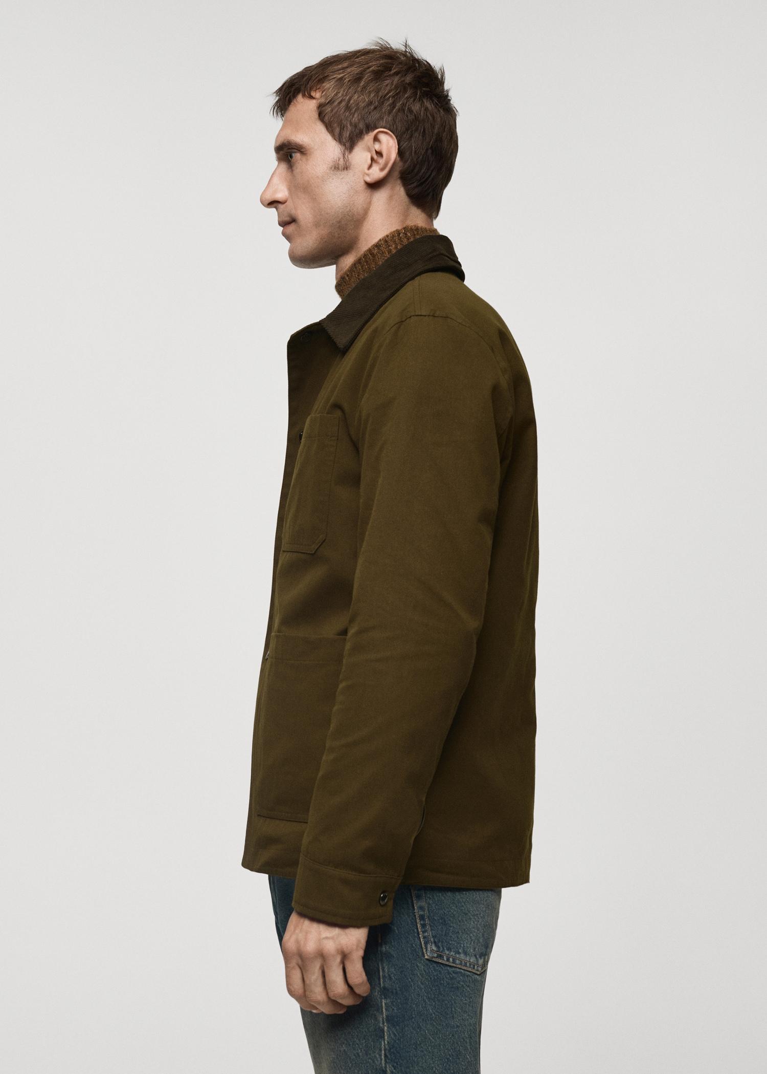 Water-repellent cotton jacket - Men | MANGO USA Product Image