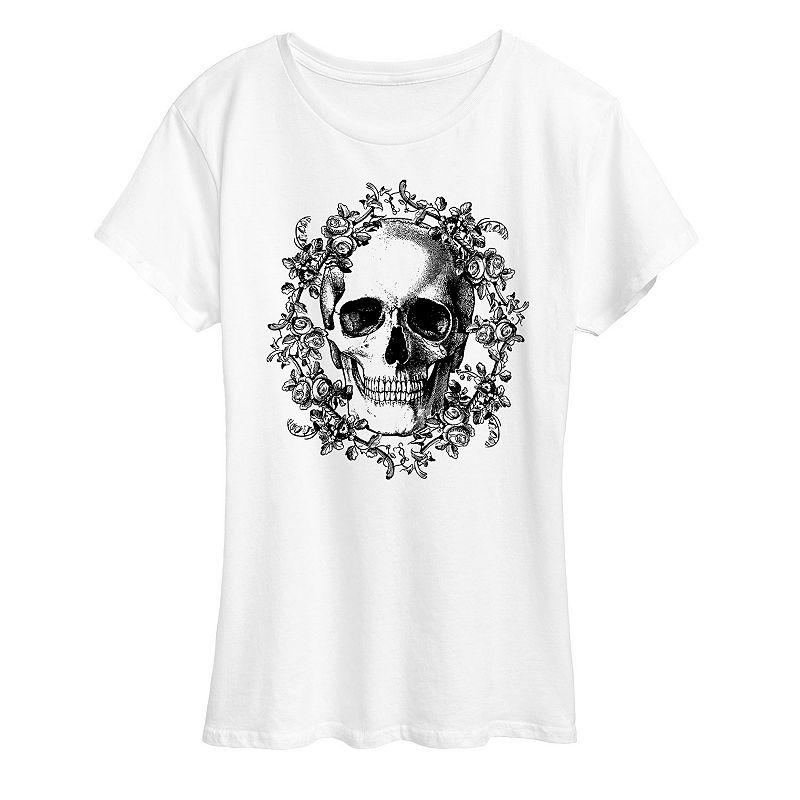 Women's Skull Wreath Graphic Tee,  Product Image