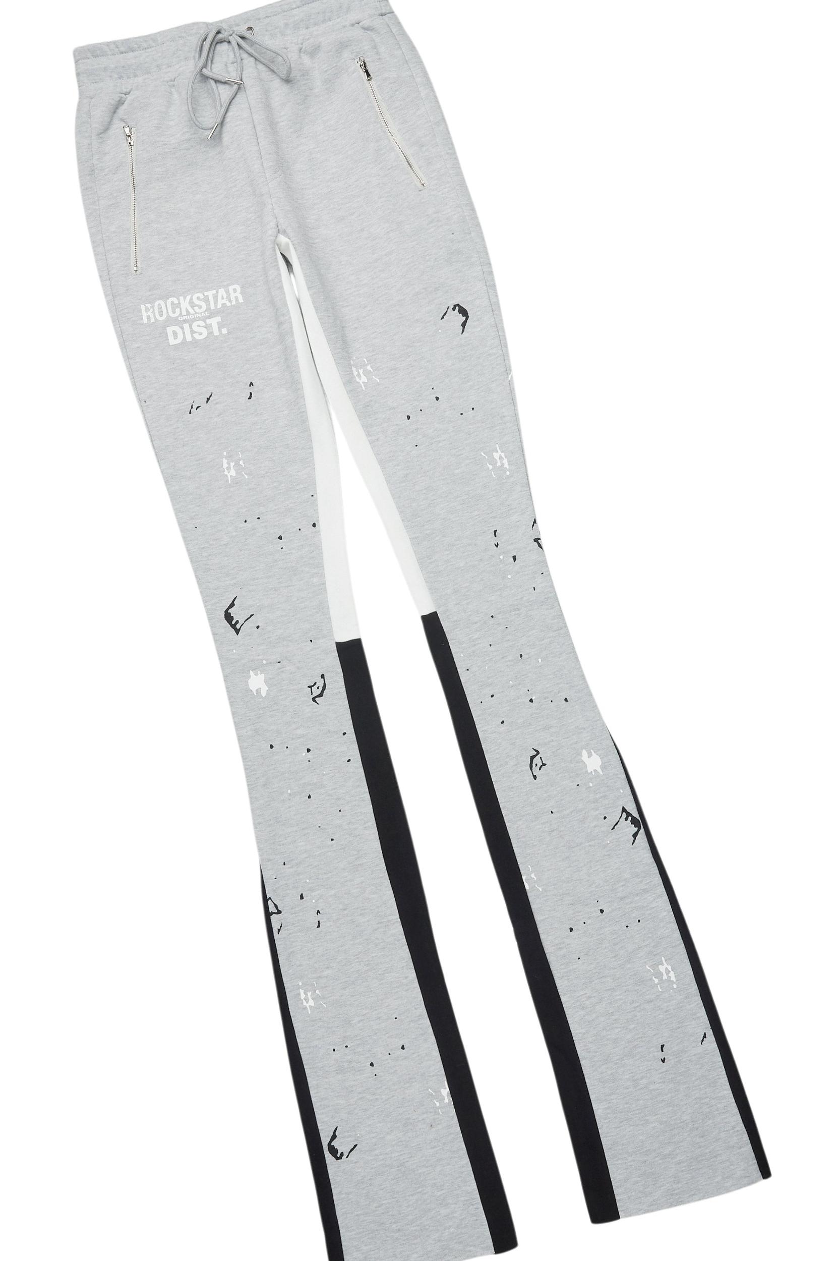 Scottie Heather Grey T-Shirt/Stacked Flare Track Pant Set Male Product Image