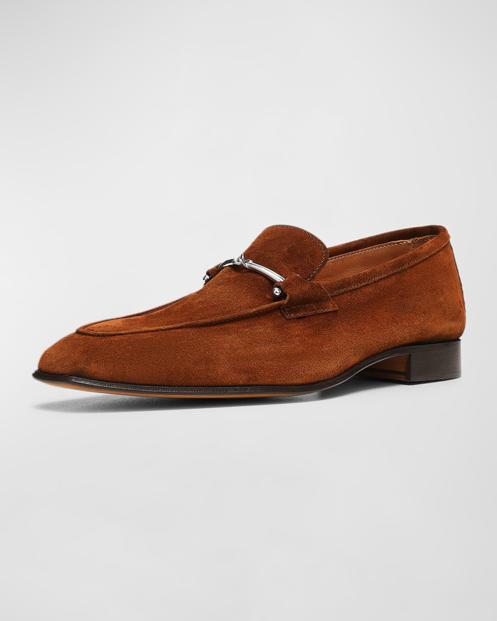 Men's Woven Napa Leather Penny Loafers Product Image