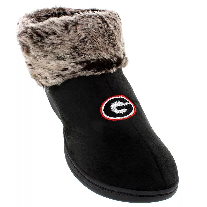Georgia Bulldogs Women's Faux Fur Boot Slippers, Size: Medium, Black Product Image