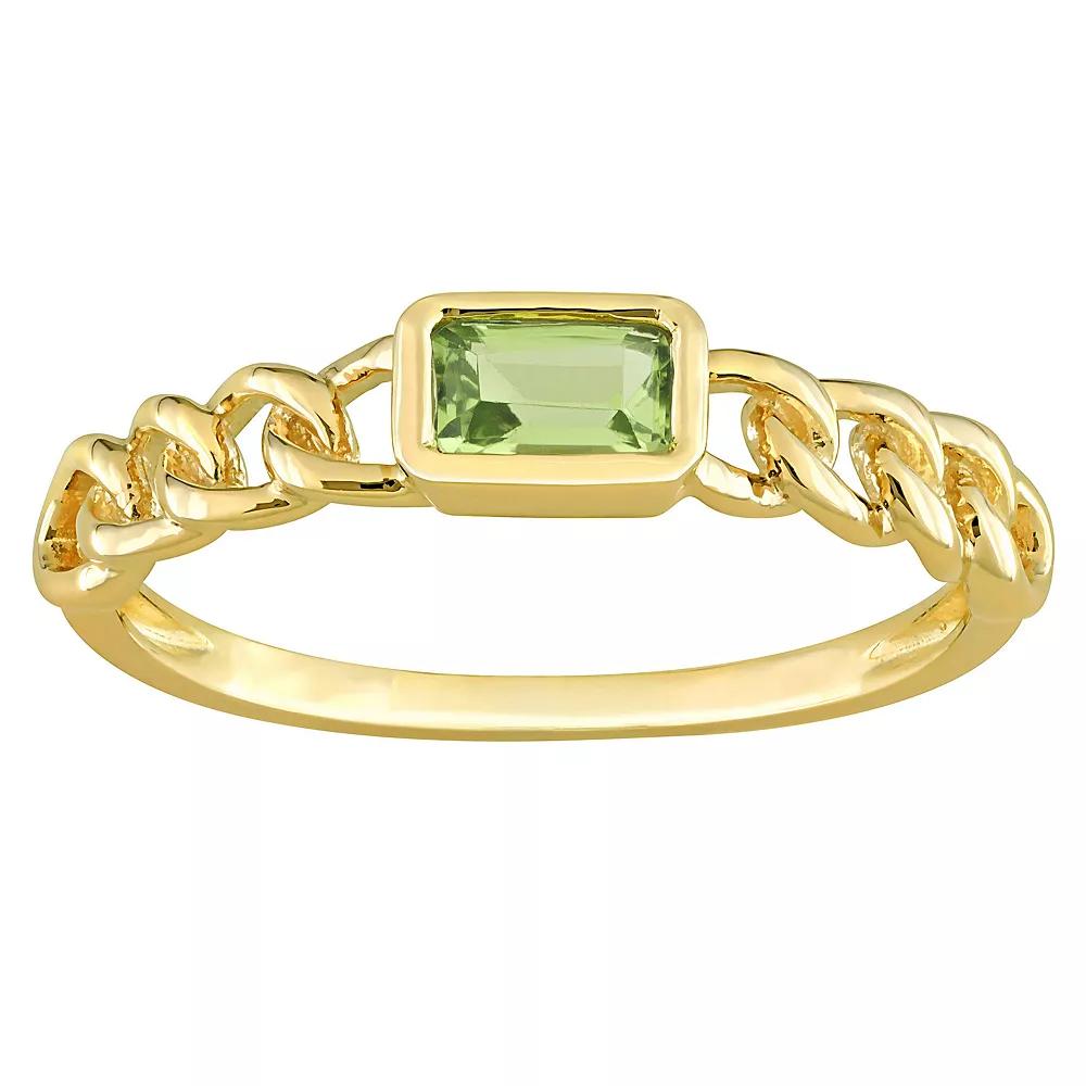 Stella Grace 14k Gold Peridot Link Ring, Women's, Size: 5 Product Image