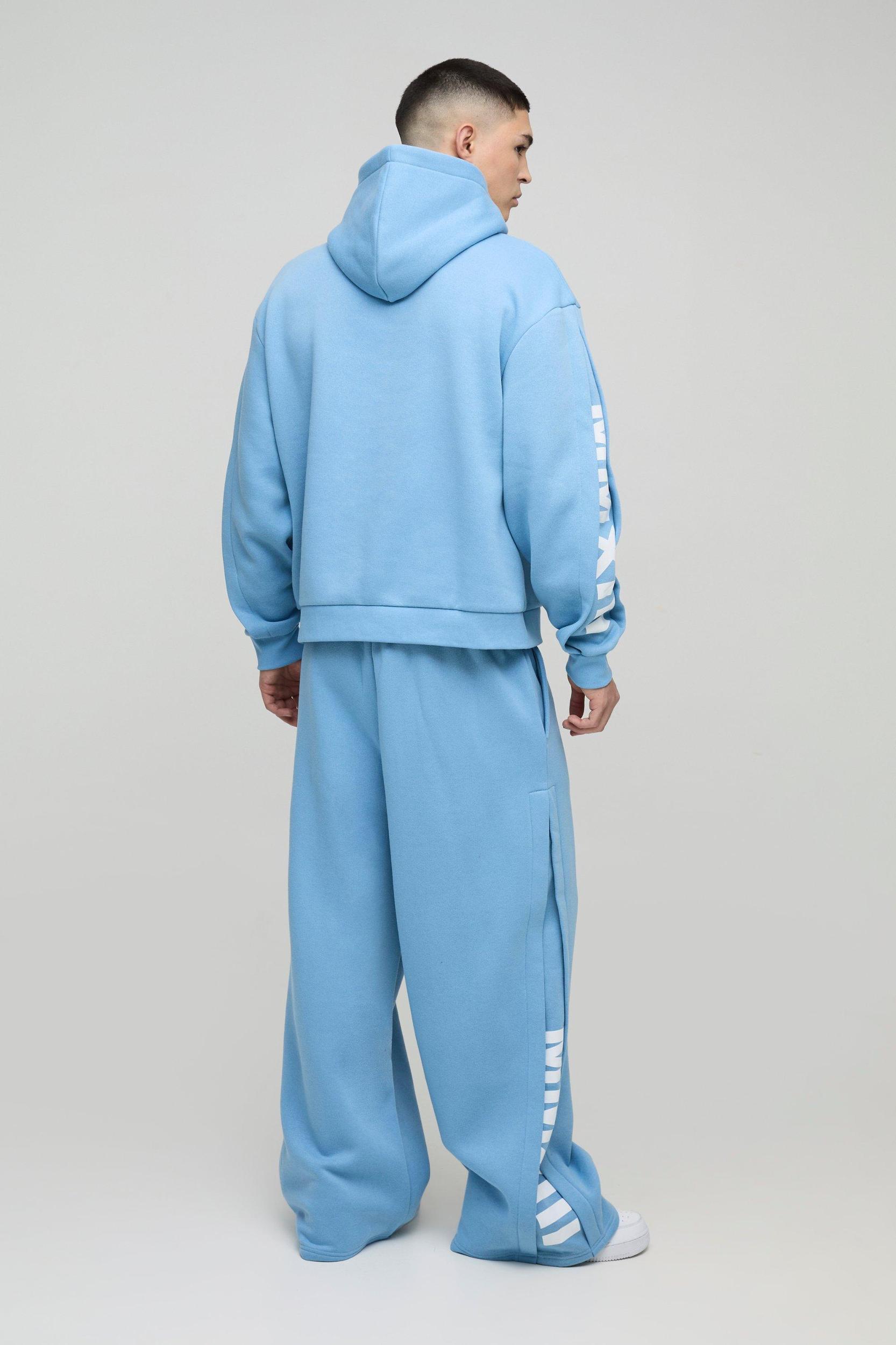 Oversized Boxy Hooded Wide Pleat Gusset Tracksuit | boohooMAN USA Product Image