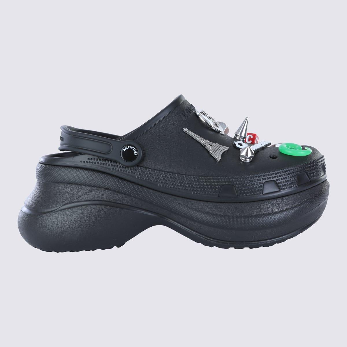 BALENCIAGA Platform Sandals Embellished Ventilation Holes In Black Product Image