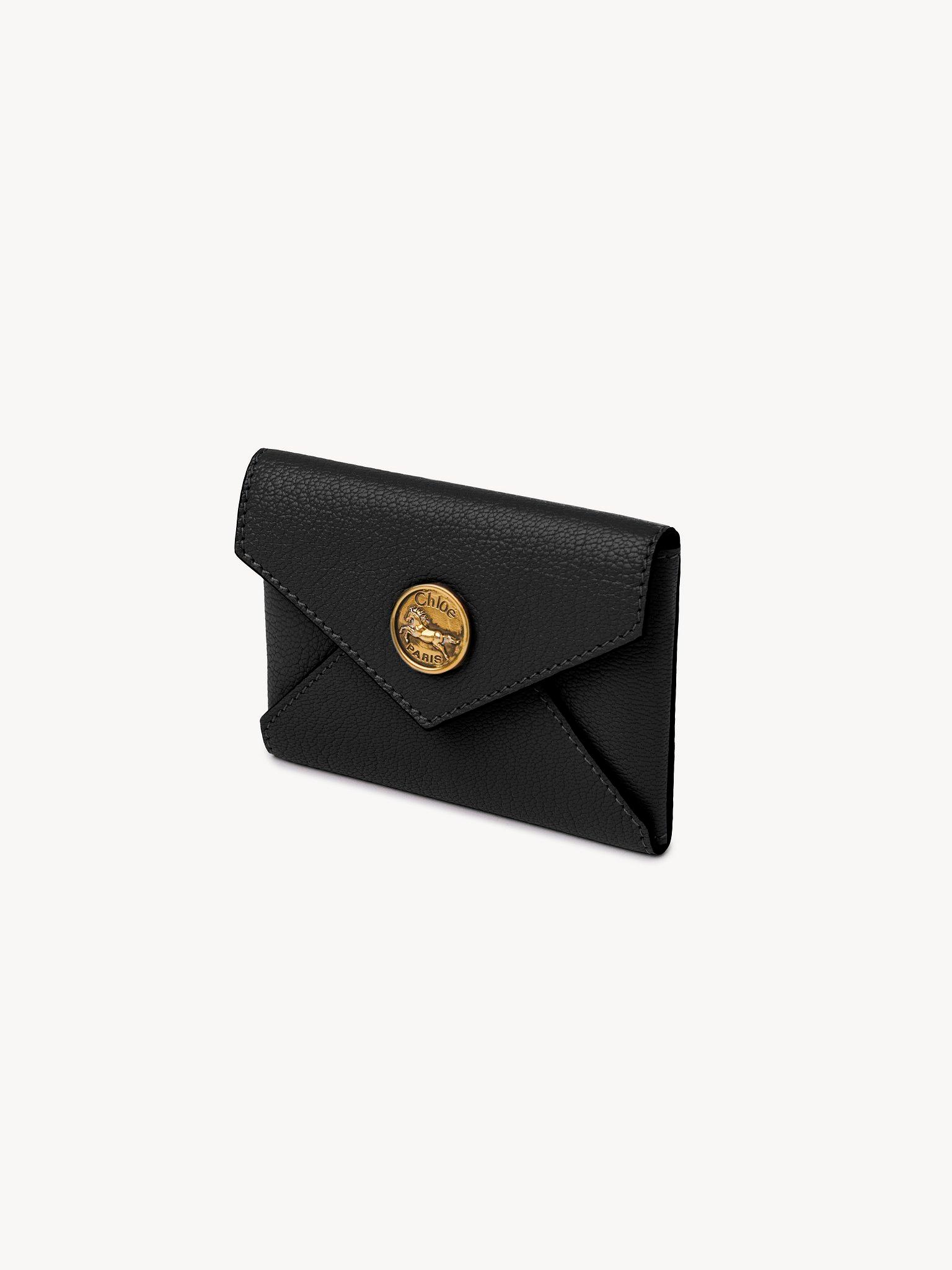 Envelope card holder in grained leather Product Image