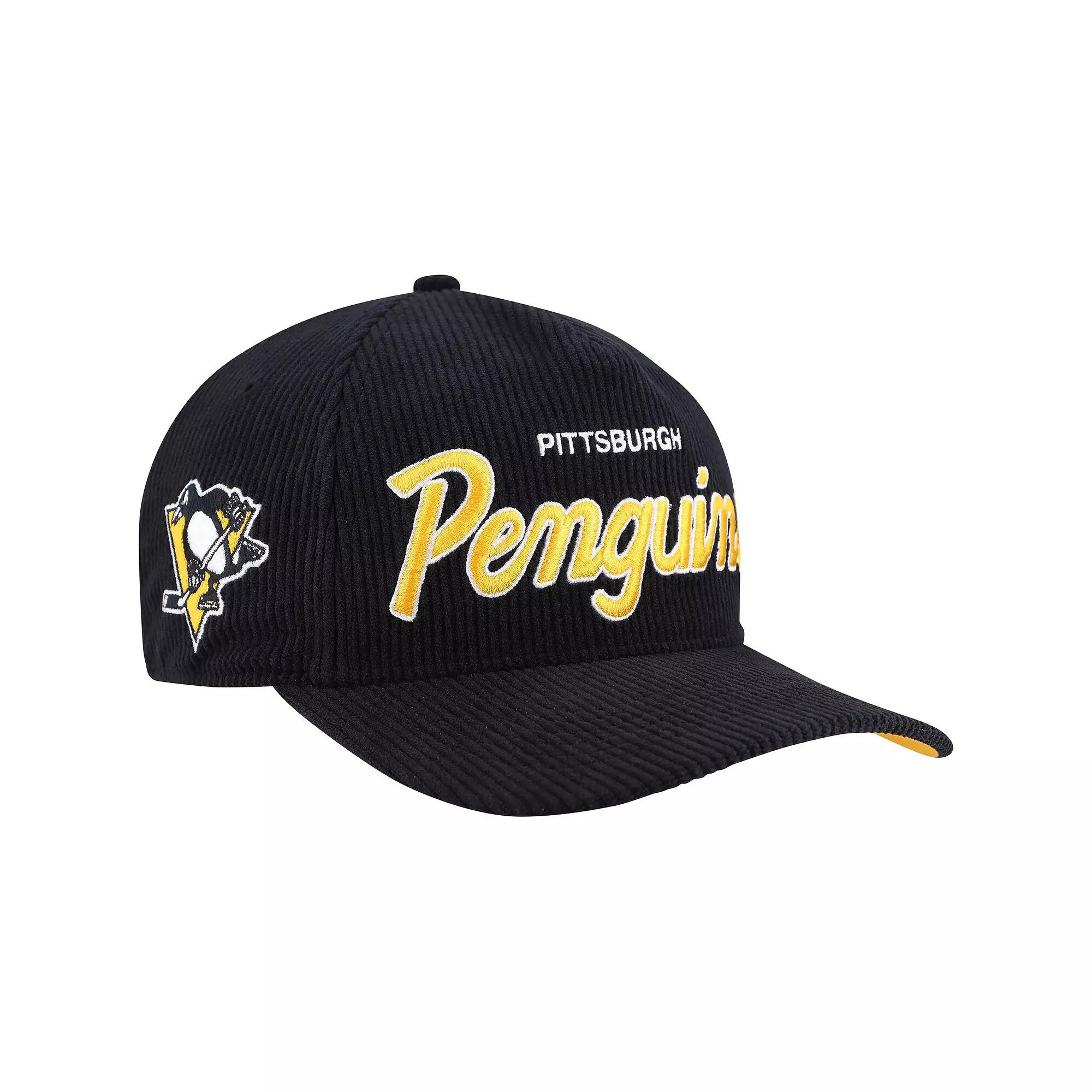 Men's '47 Black Pittsburgh Penguins Crosstown Corduroy Hitch Adjustable Hat Product Image