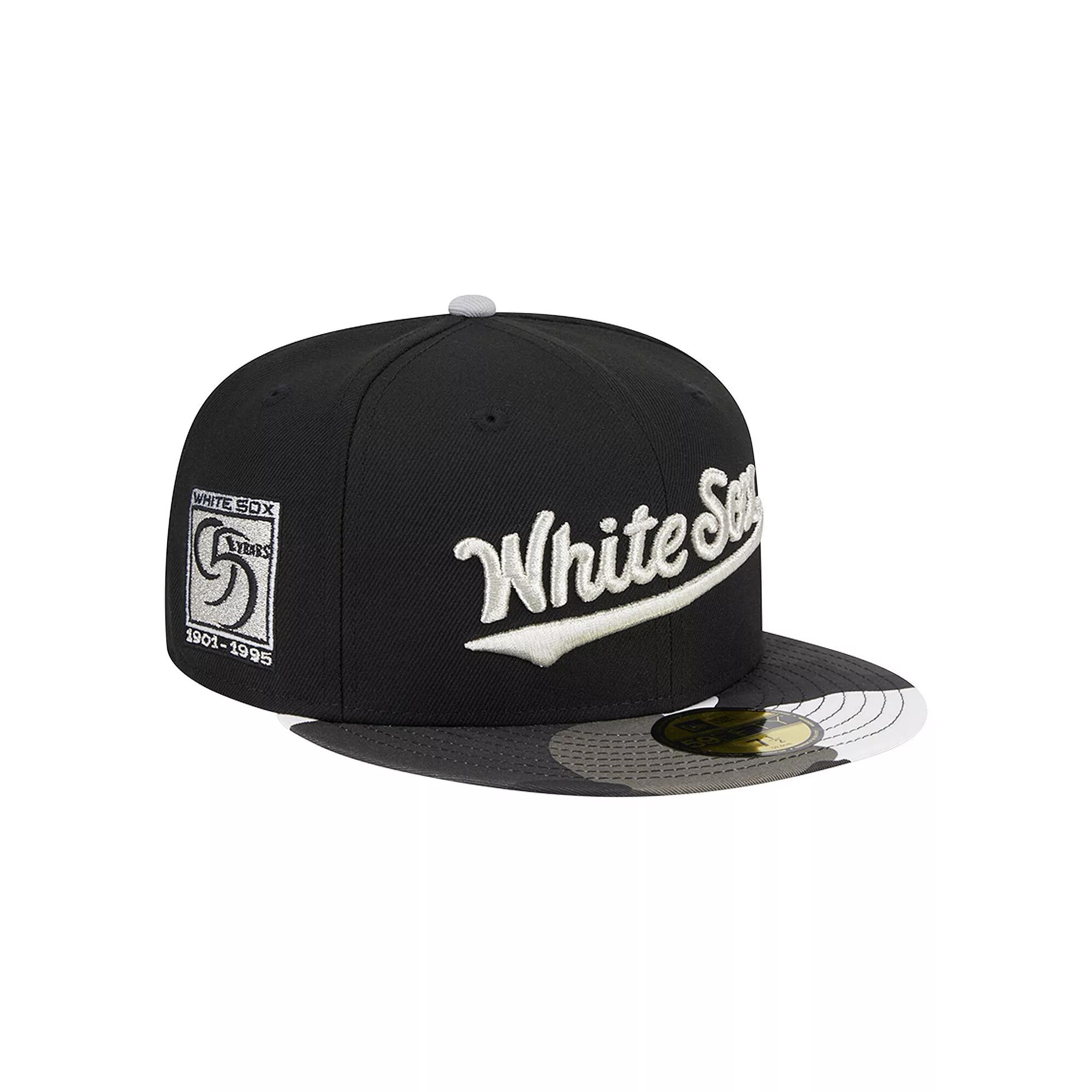 Men's New Era Black Chicago White Sox Metallic Camo 59FIFTY Fitted Hat,  Product Image