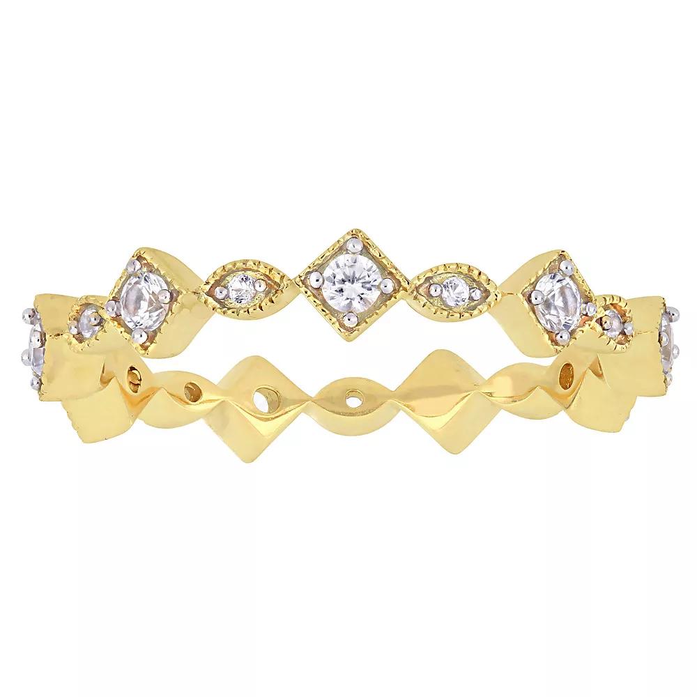 Stella Grace 10k Gold Lab-Created White Sapphire Anniversary Ring, Women's, Size: 8 Product Image