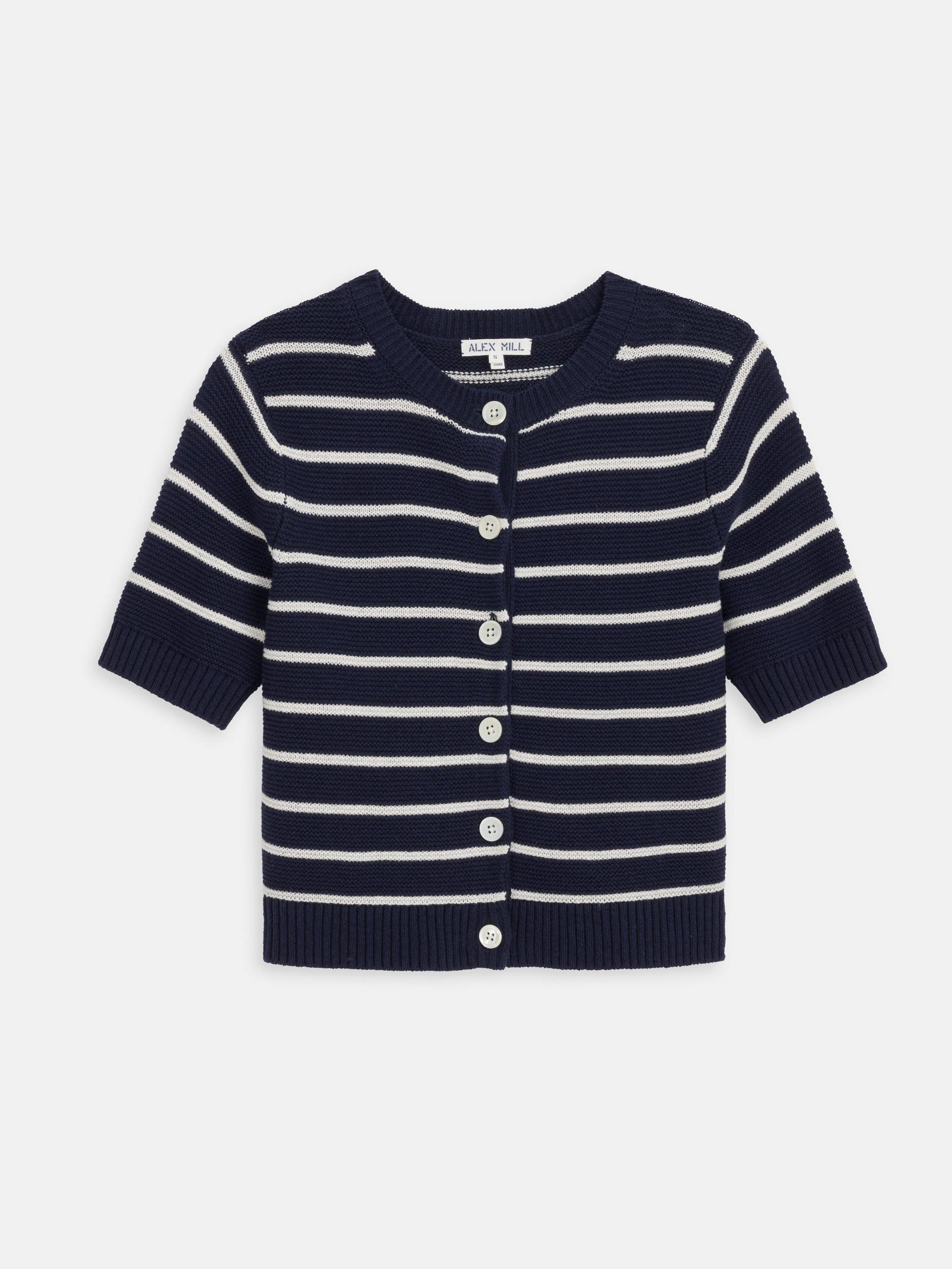 Elle Striped Sweater in Cotton Linen Product Image