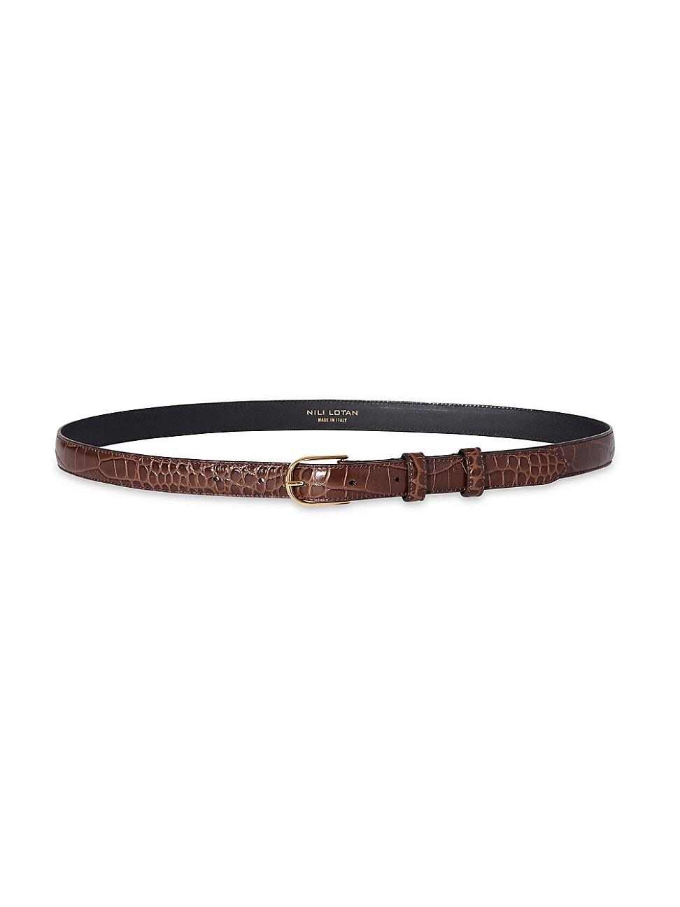 Womens Jane Alligator-Embossed Leather Belt Product Image