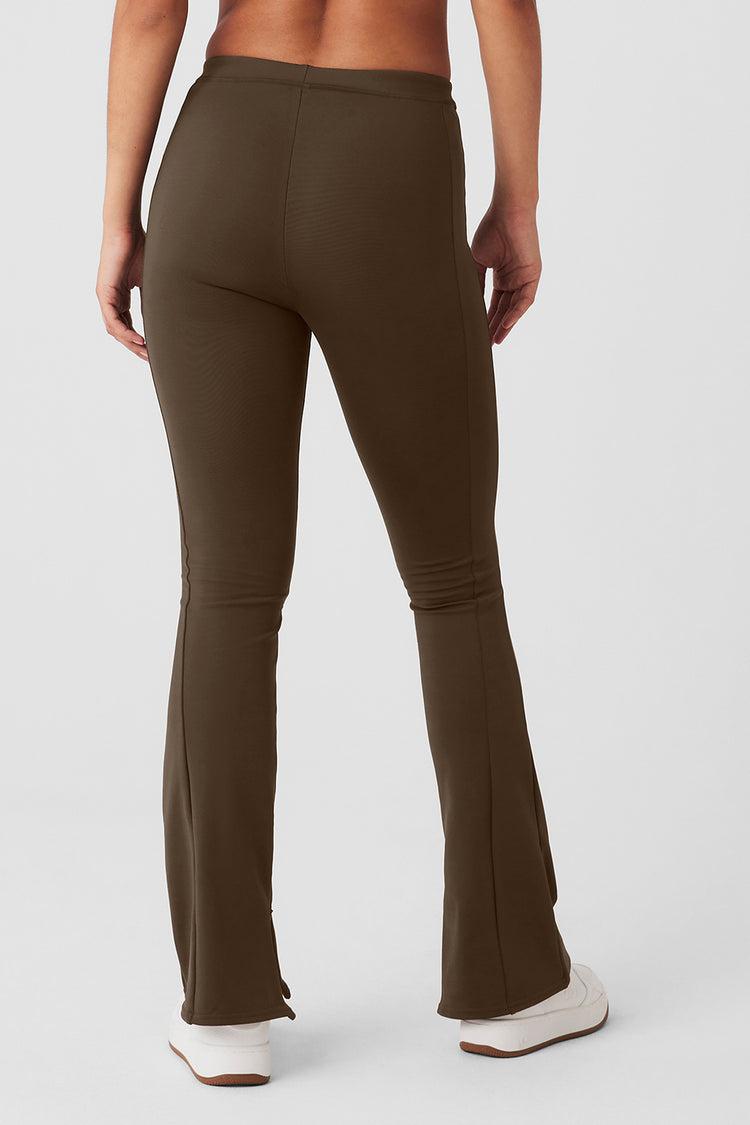 ALO | High-Waist 7/8 Zip It Flare Legging Brown Product Image