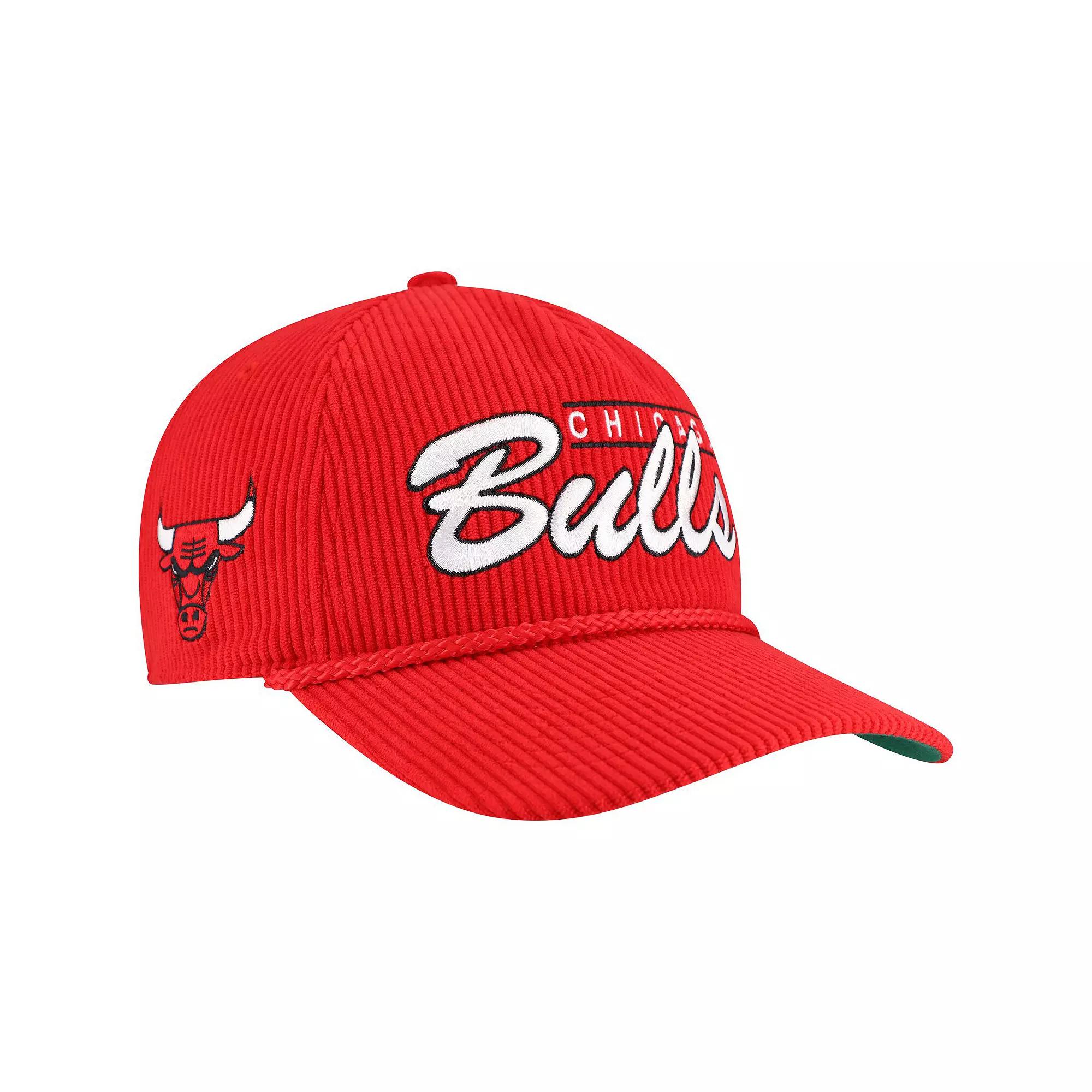 Men's '47 Red Chicago Bulls Double Header Sidepatch Cord Hitch Adjustable Hat Product Image