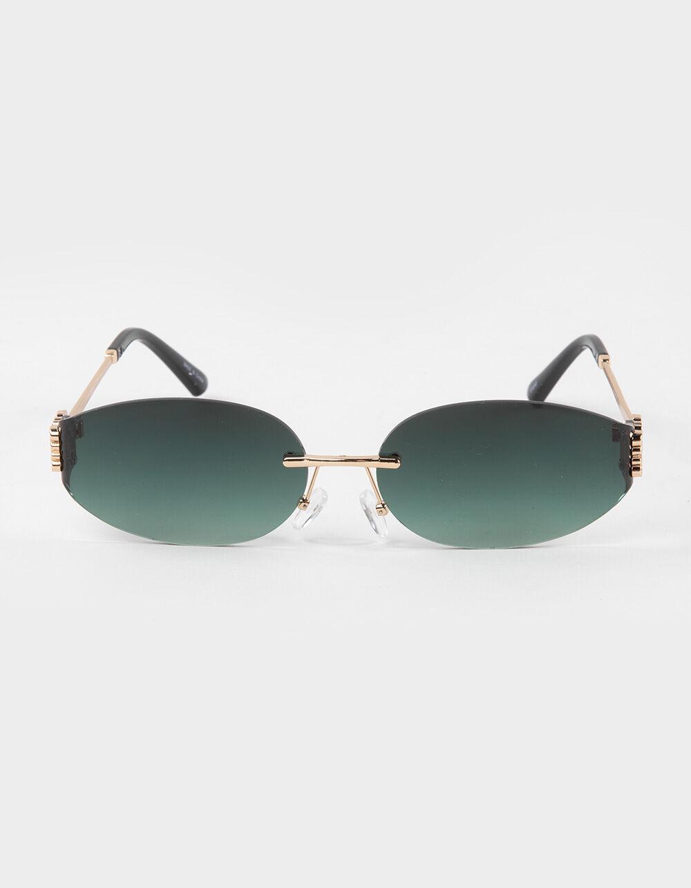 RSQ Oval Rimless Gradient Lens Sunglasses - GOLD Product Image