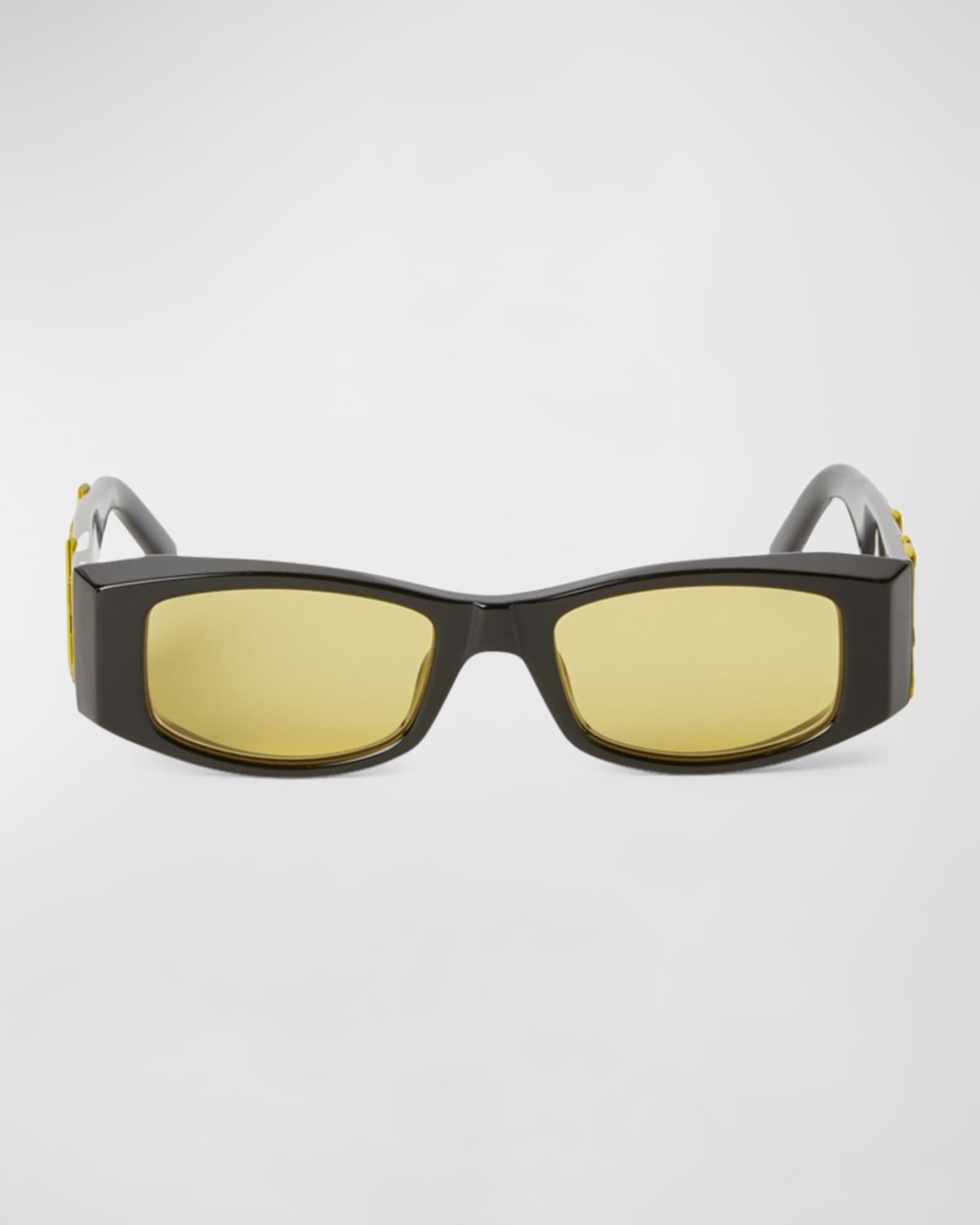 Mens Angel Acetate and Metal Rectangle Sunglasses Product Image