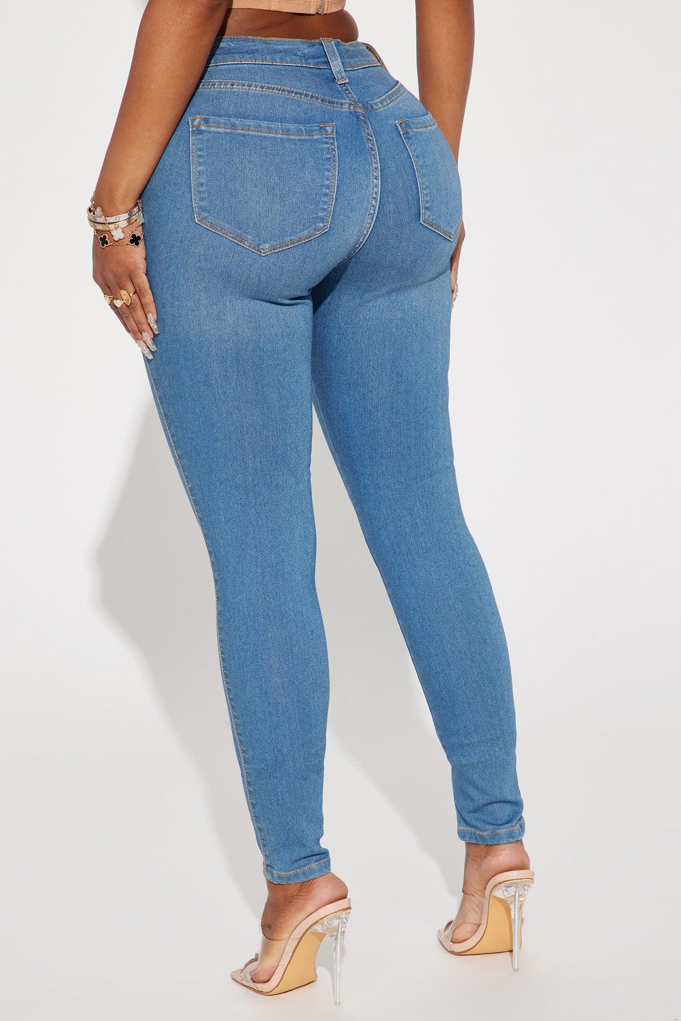 Classic Mid Rise Skinny Jeans - Medium Blue Wash Product Image