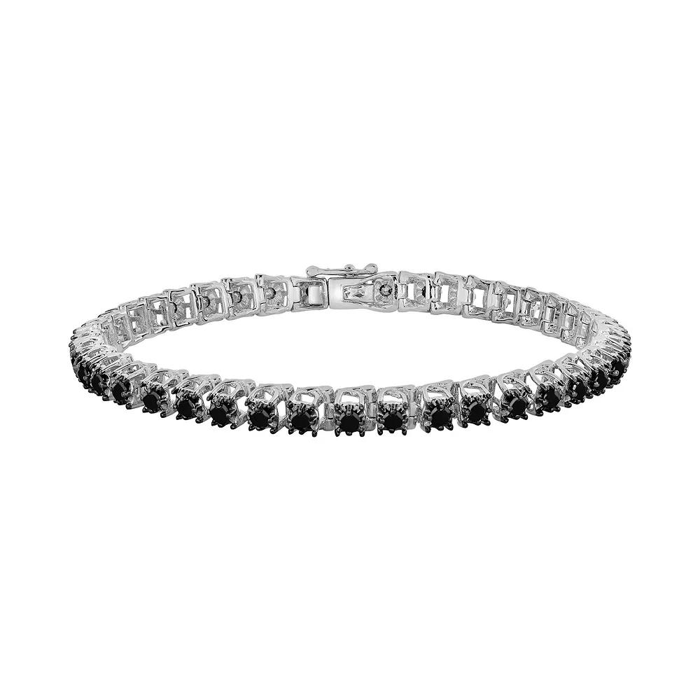 Sterling Silver 3-ct. T.W. Black Diamond Tennis Bracelet, Women's, Size: 7.5" Product Image