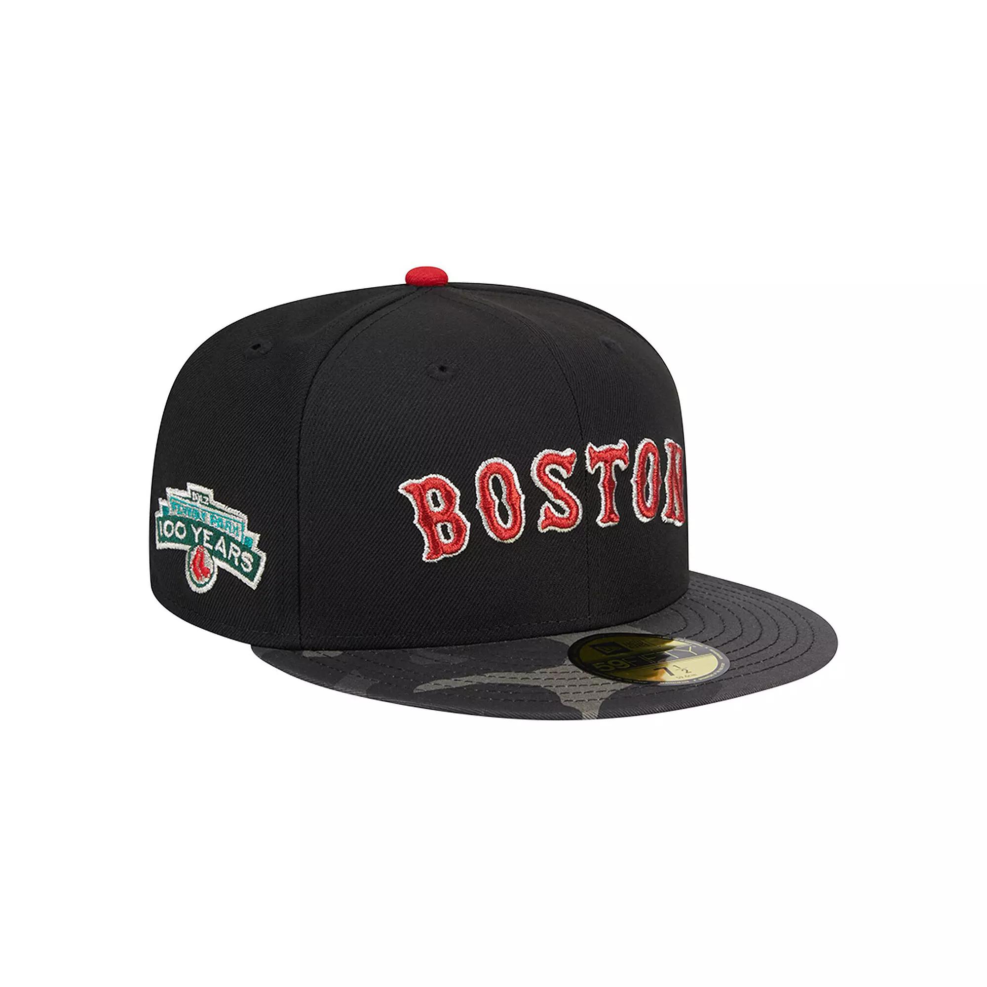 Men's New Era Black Boston Red Sox Metallic Camo 59FIFTY Fitted Hat, Size: 7 1/4 Product Image