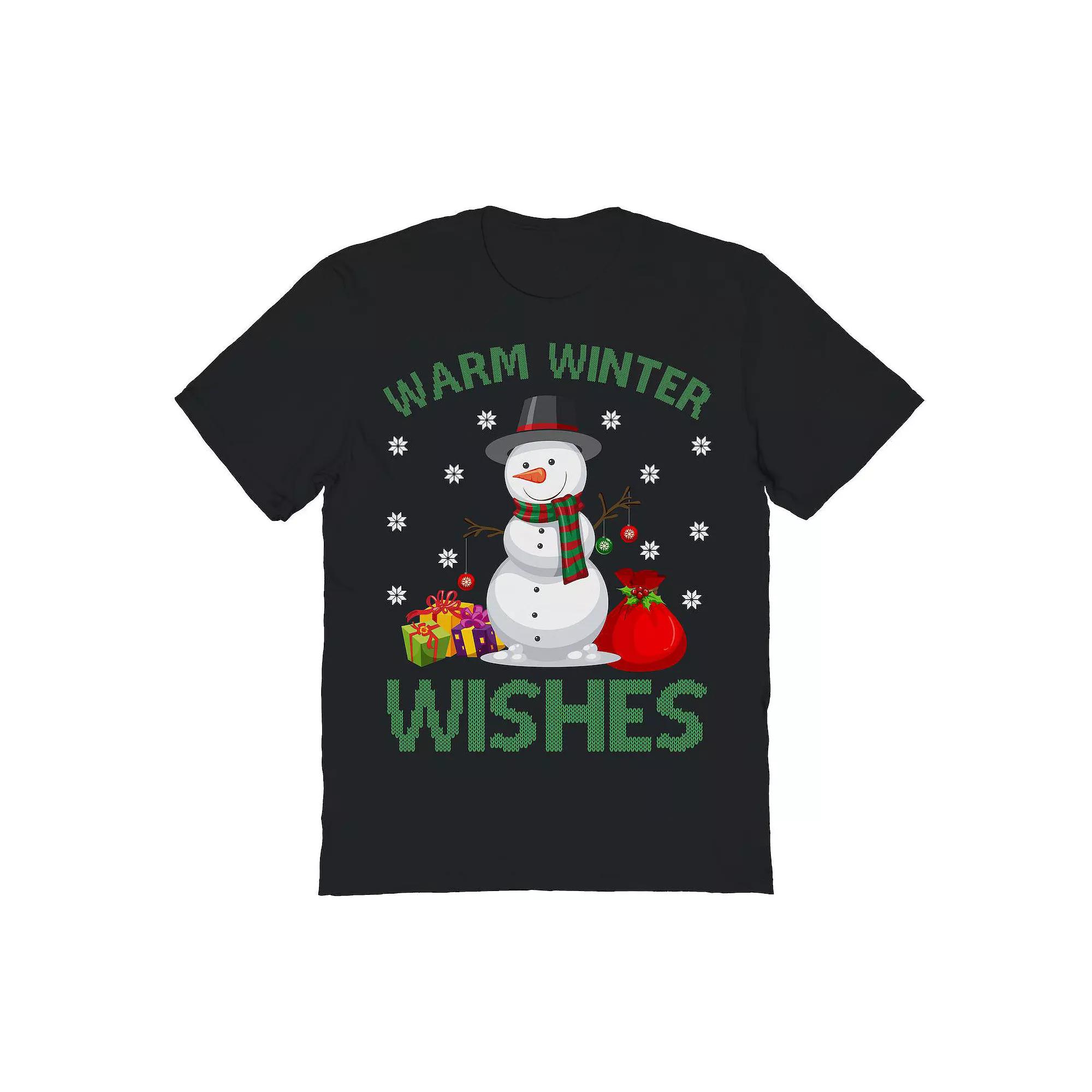 Men's Warm Winter Wishes Christmas Graphic Tee, Adult Unisex,  Product Image