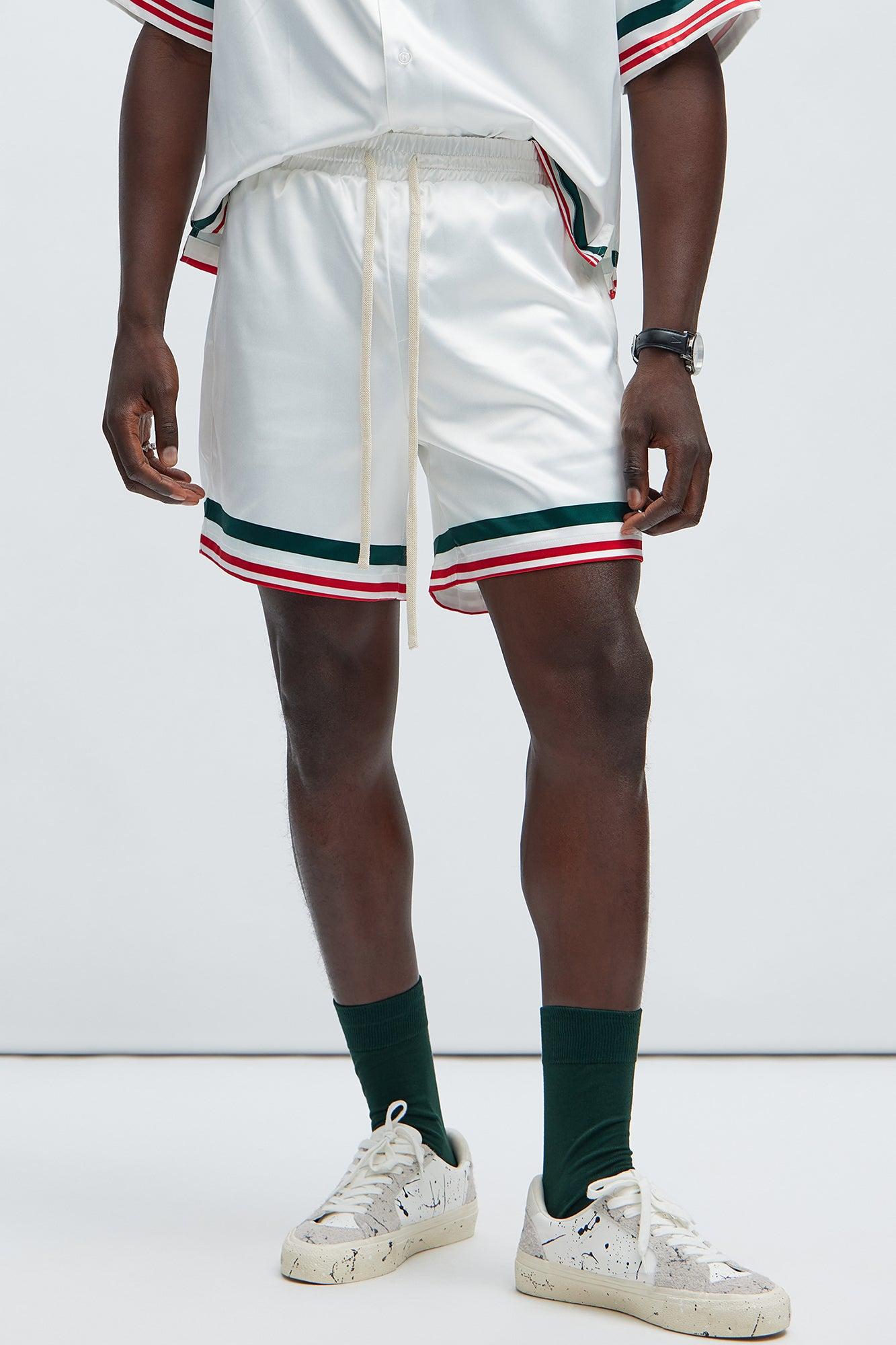 Fargo Printed Stripes Shorts - White/combo Product Image